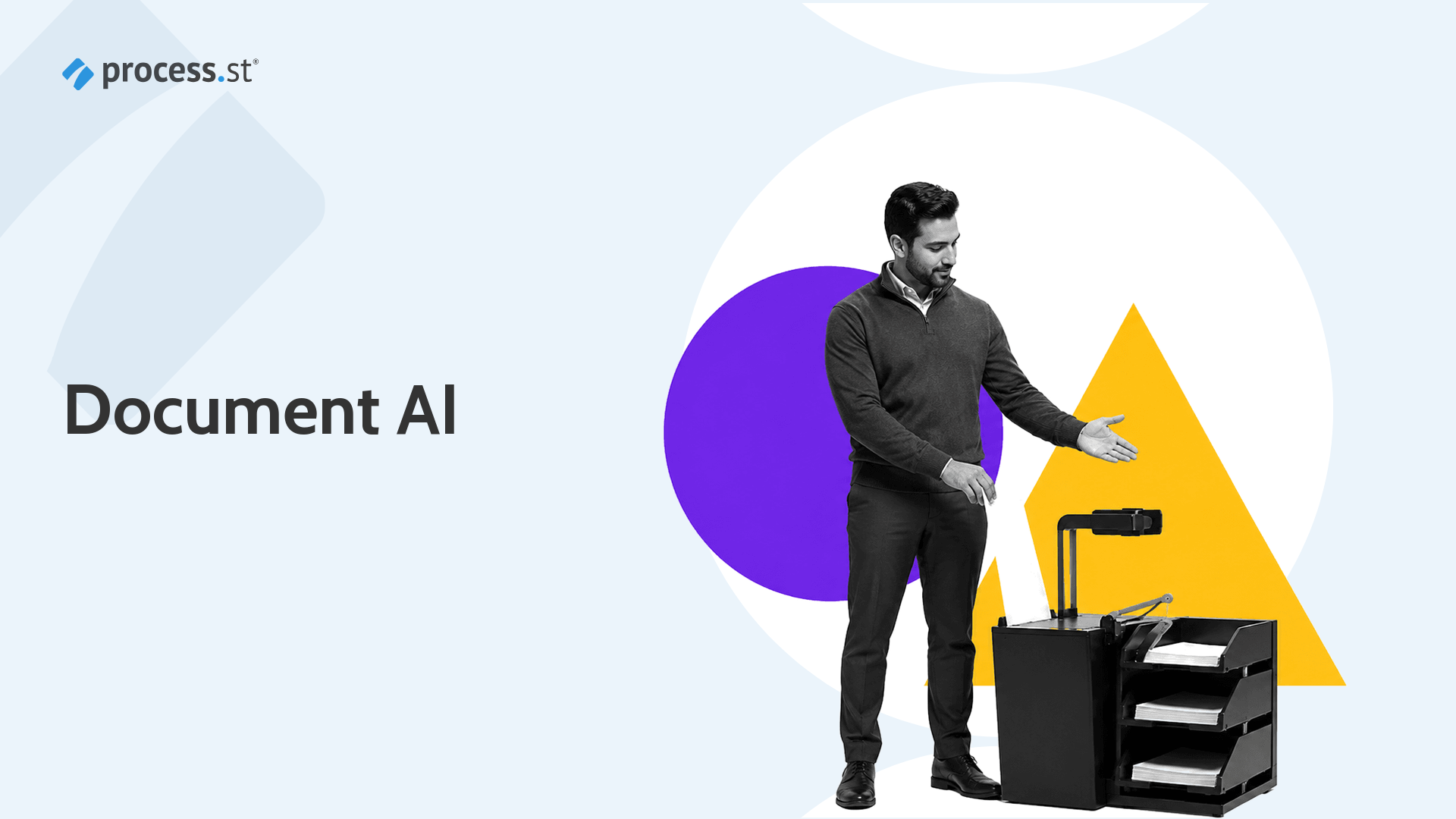 Document AI header showing an operations leader using an OCR scanner gate