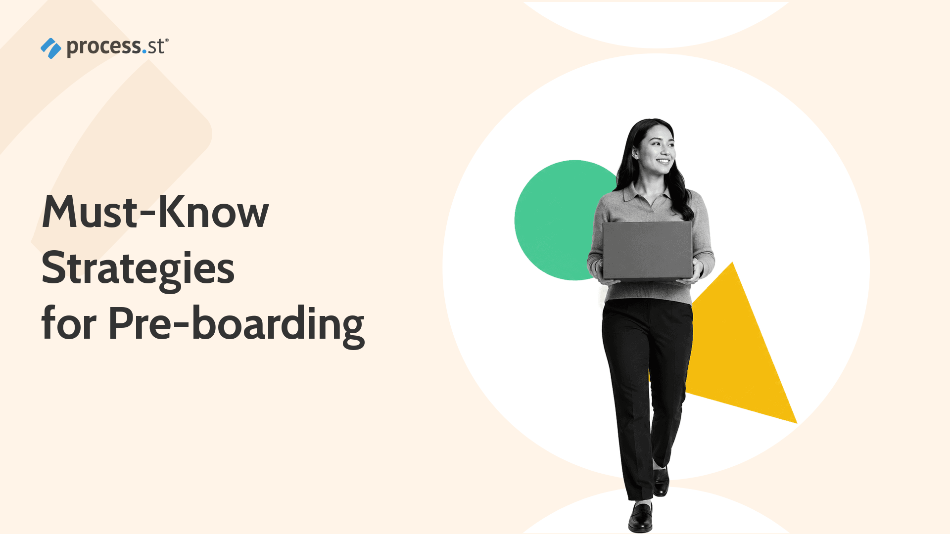 HR coordinator carrying a new-hire welcome kit for pre-boarding preparation