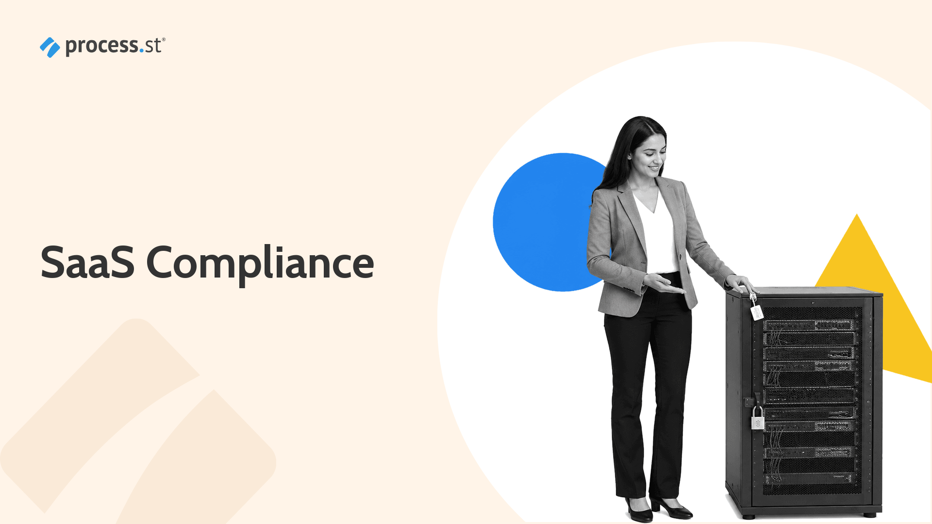 SaaS compliance operations lead checking a secured server rack
