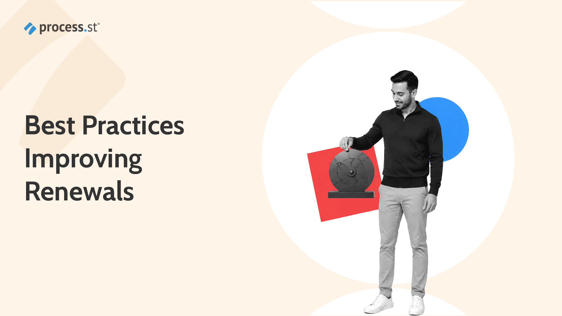 Black-and-white customer success operator adjusting a renewal flywheel model for improving SaaS renewals.