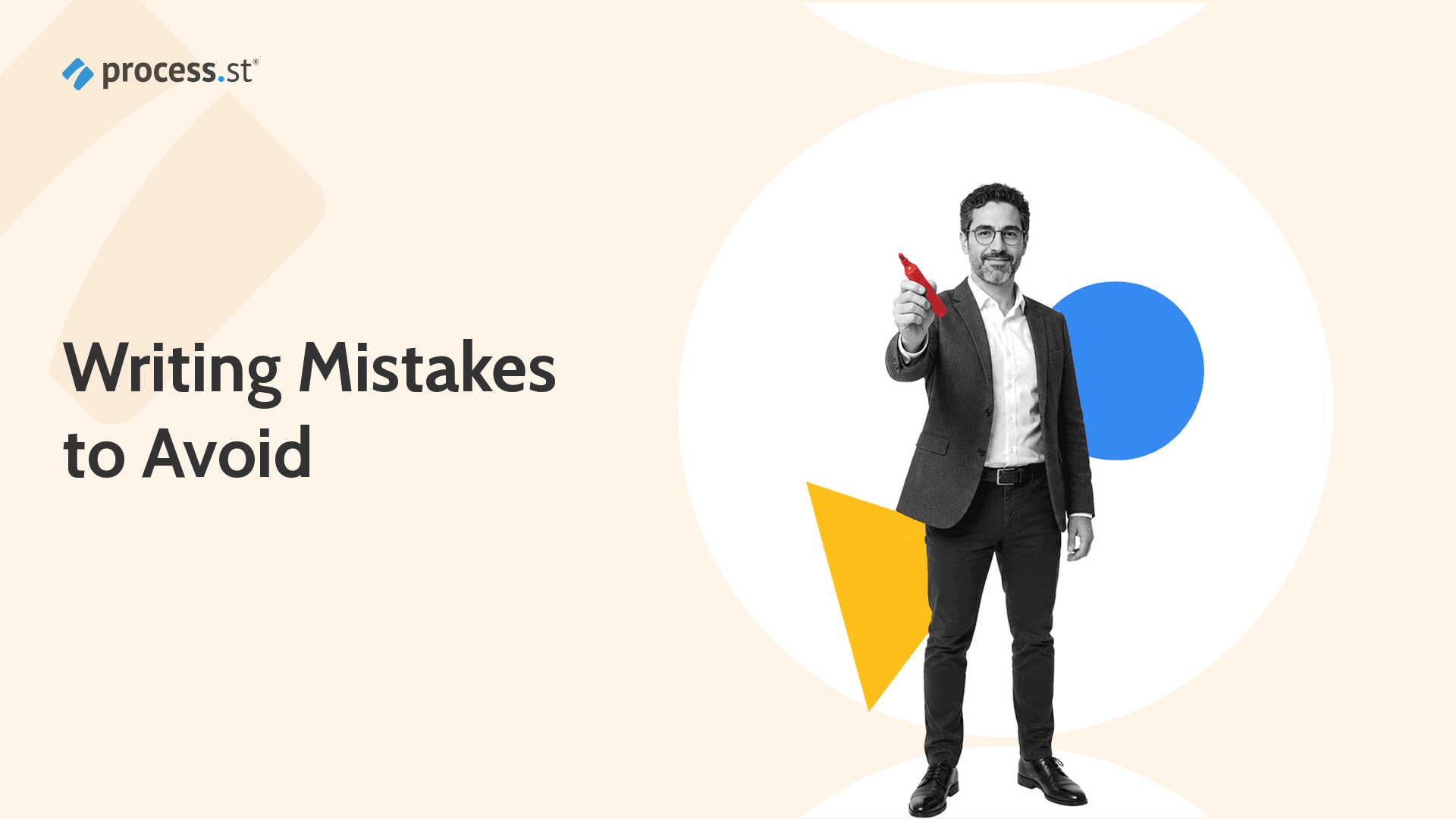 Business editor holding a proofreading marker for writing mistakes