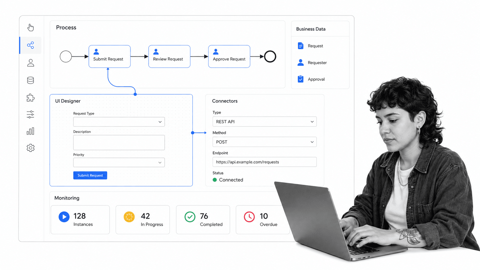 Bonita product workspace for a Camunda alternatives comparison