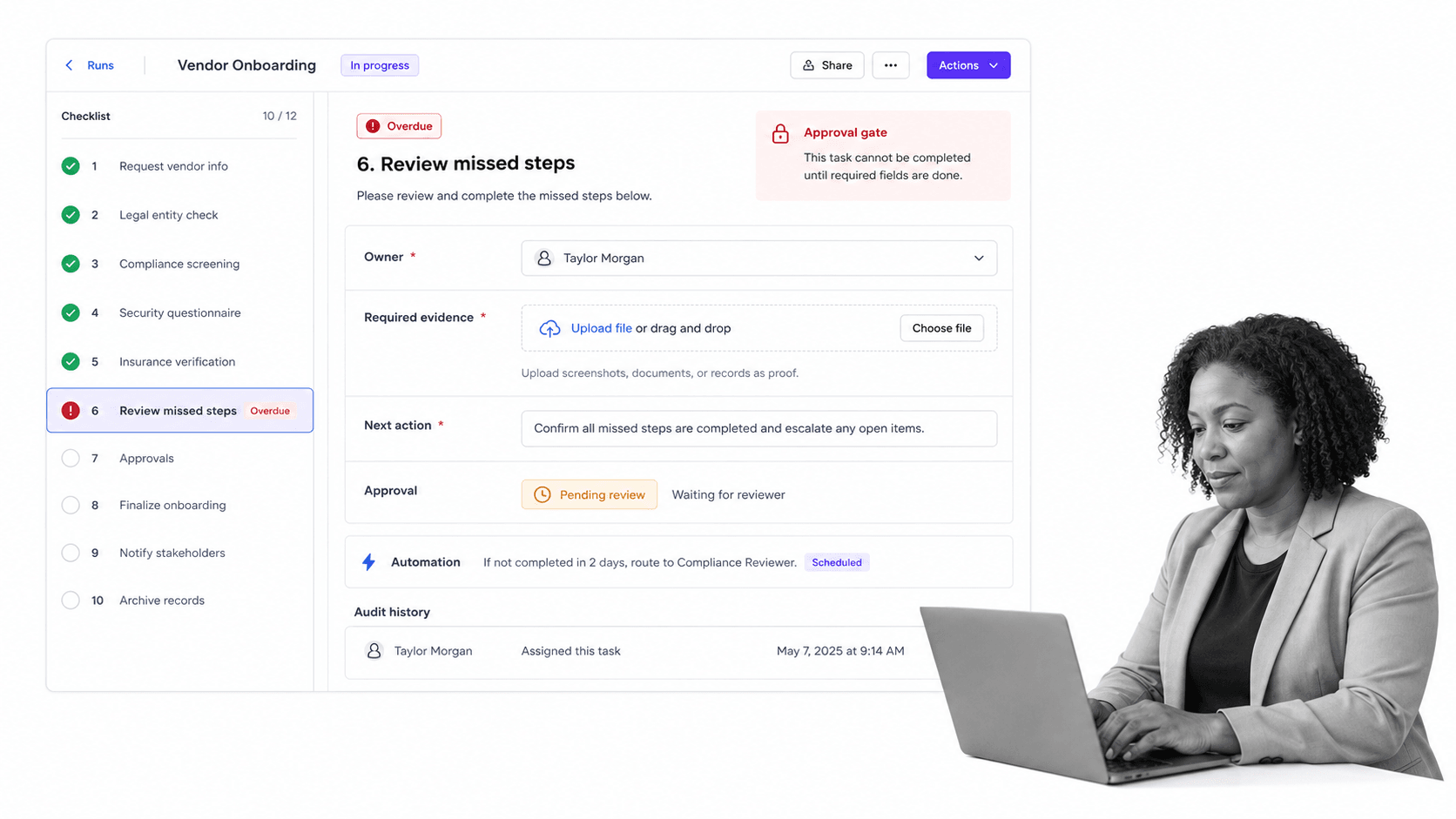 Process Street monitored checklist run