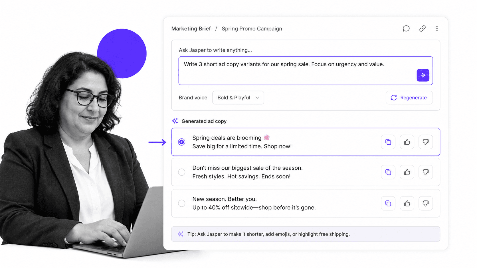 Jasper Everywhere browser workflow for digital marketers