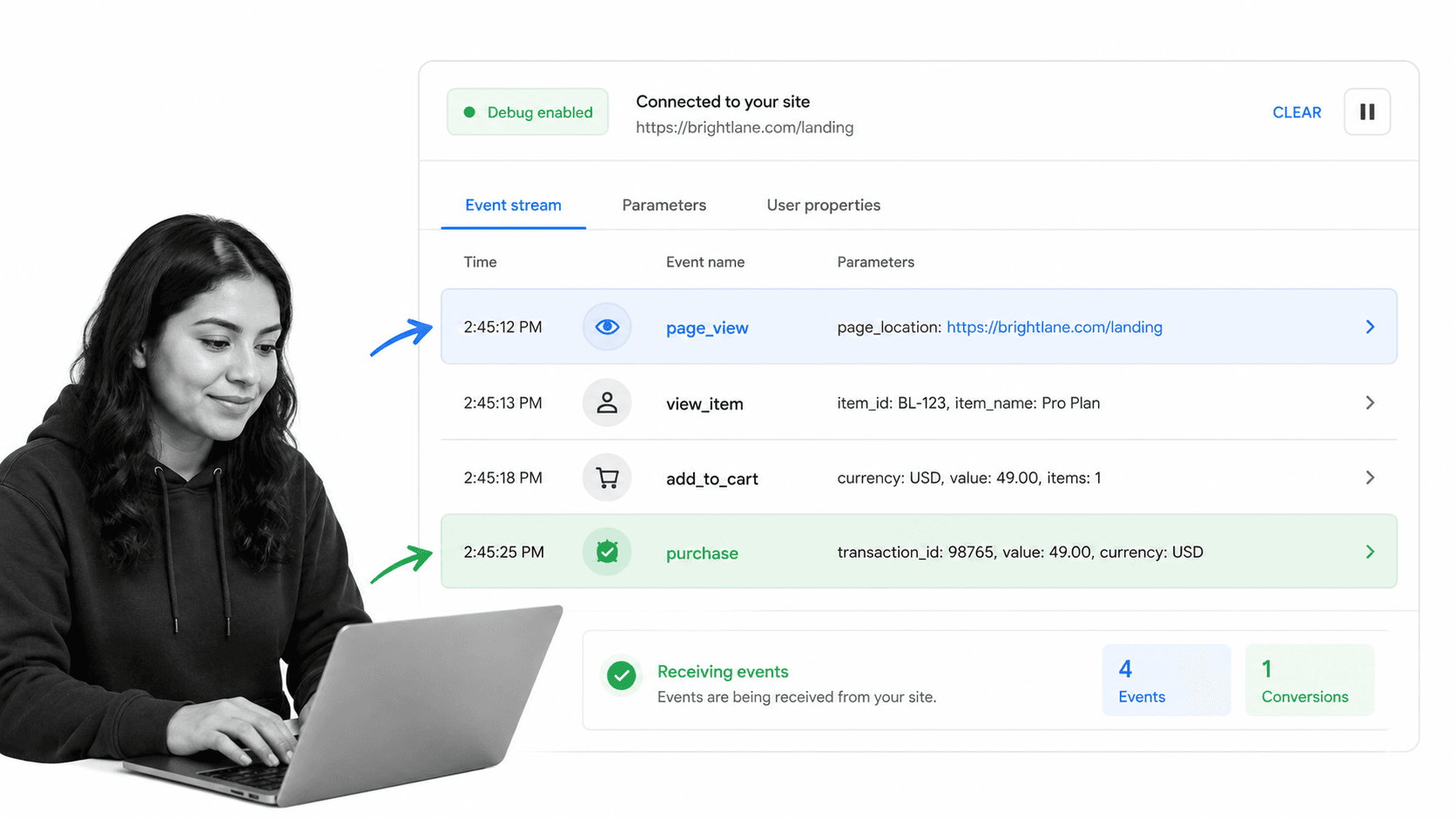 Google Analytics Debugger browser workflow for digital marketers