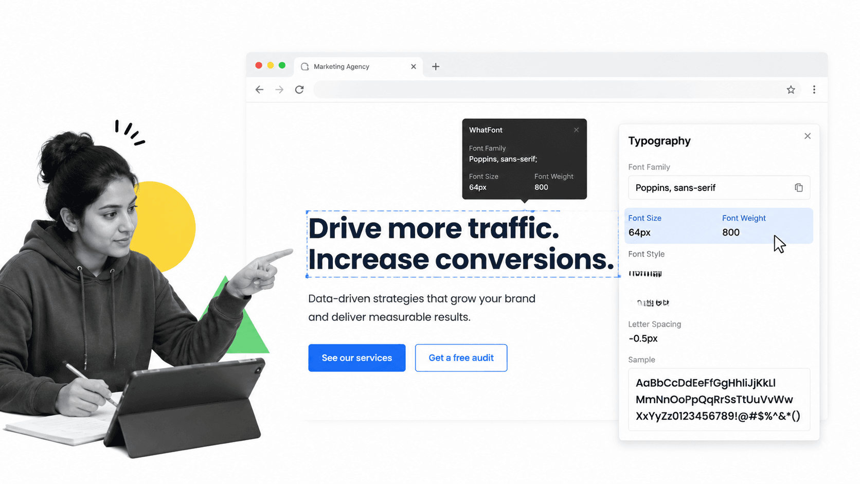 WhatFont browser workflow for digital marketers