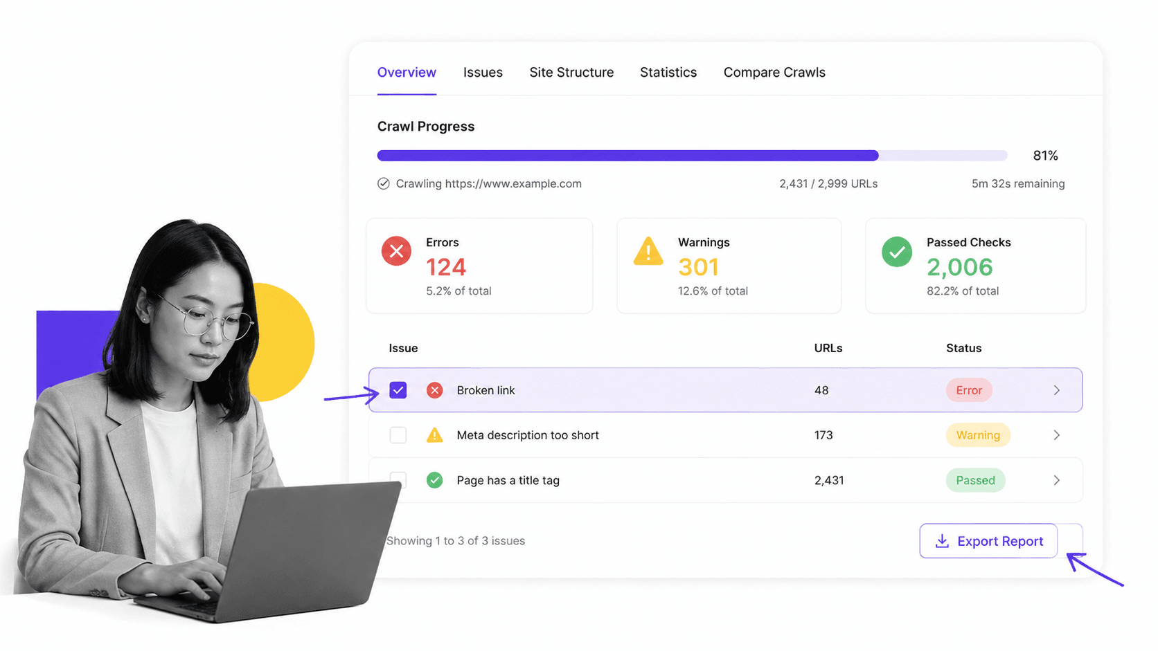 Checkbot SEO browser workflow for digital marketers
