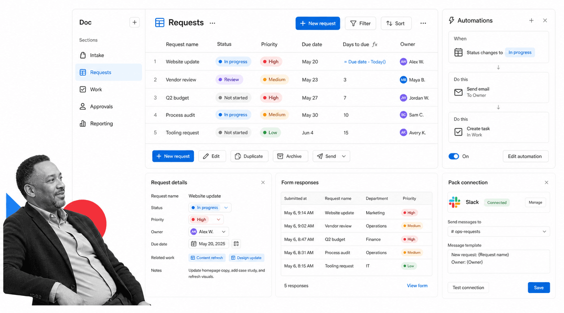 Coda Confluence alternative product UI for docs that behave like internal apps and trackers