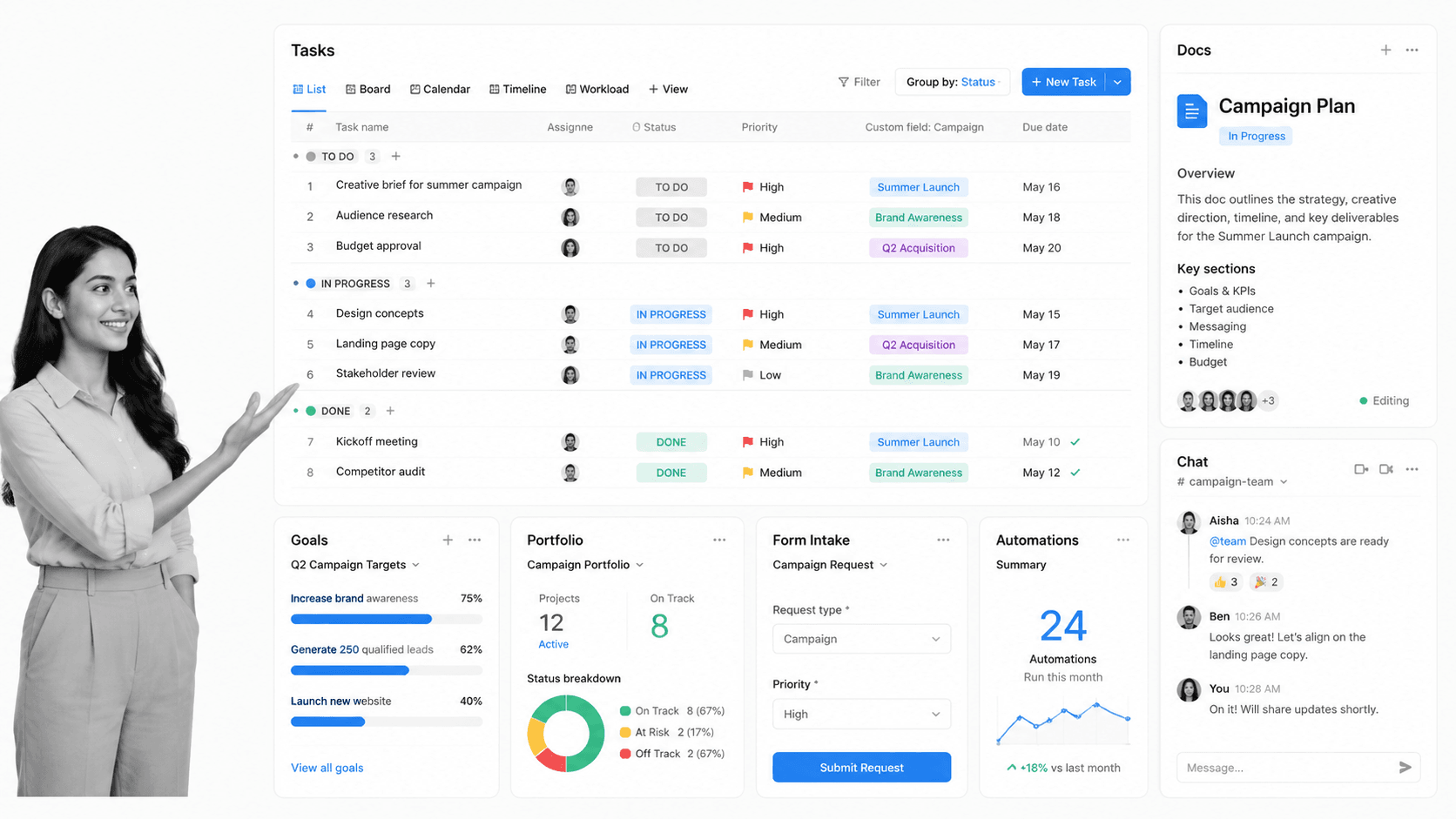 ClickUp Confluence alternative product UI for all-in-one work management with docs and projects