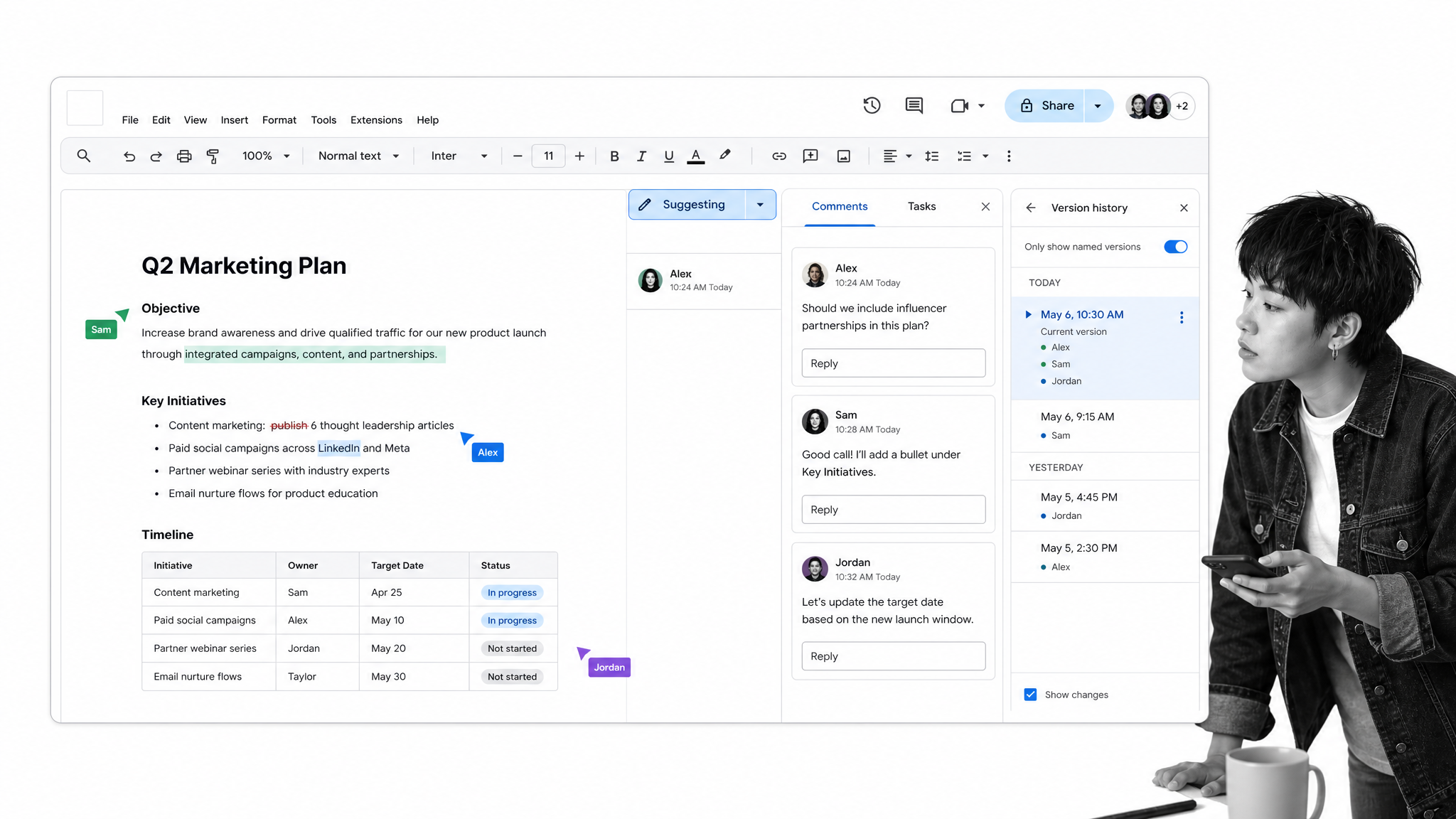 Business workflow illustration for benefits of google docs templates