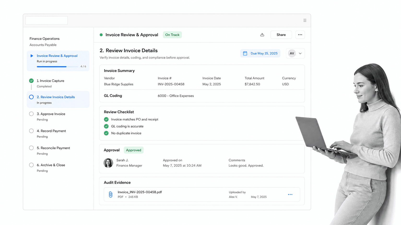 Business workflow illustration for process street workflows for finance