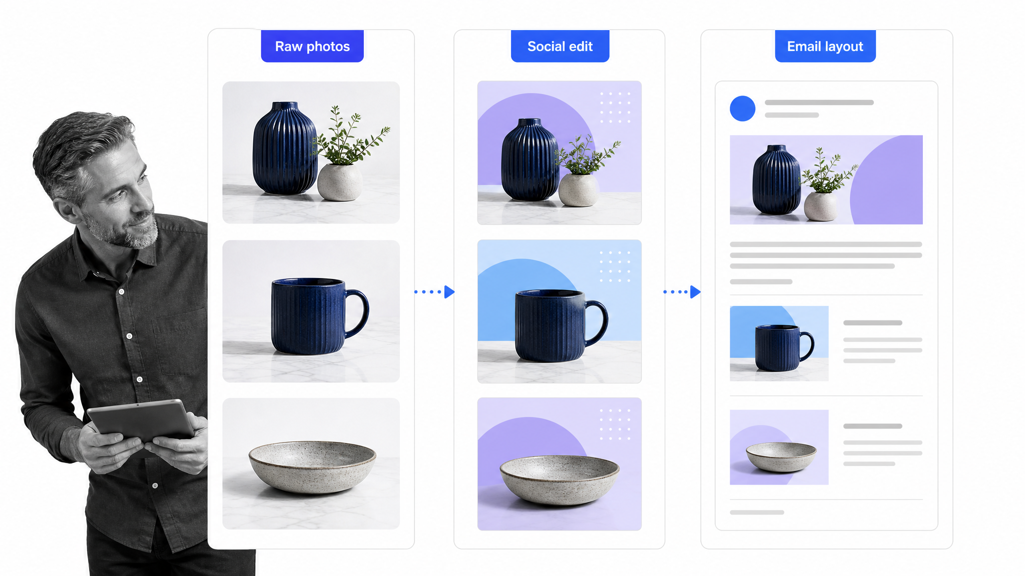 Email marketer turning original Instagram assets into a reusable email newsletter layout