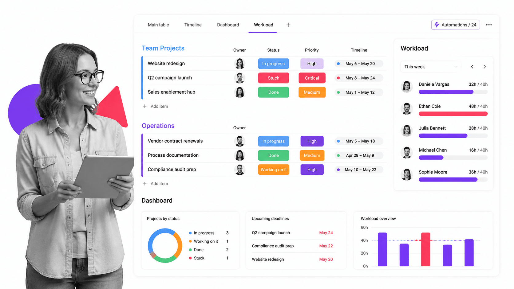 monday.com Jira alternative product UI for visual work management across departments