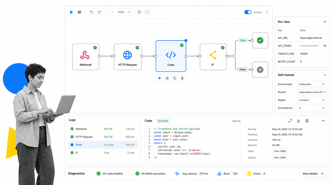 n8n Make alternative product UI for Technical teams that want node-level control
