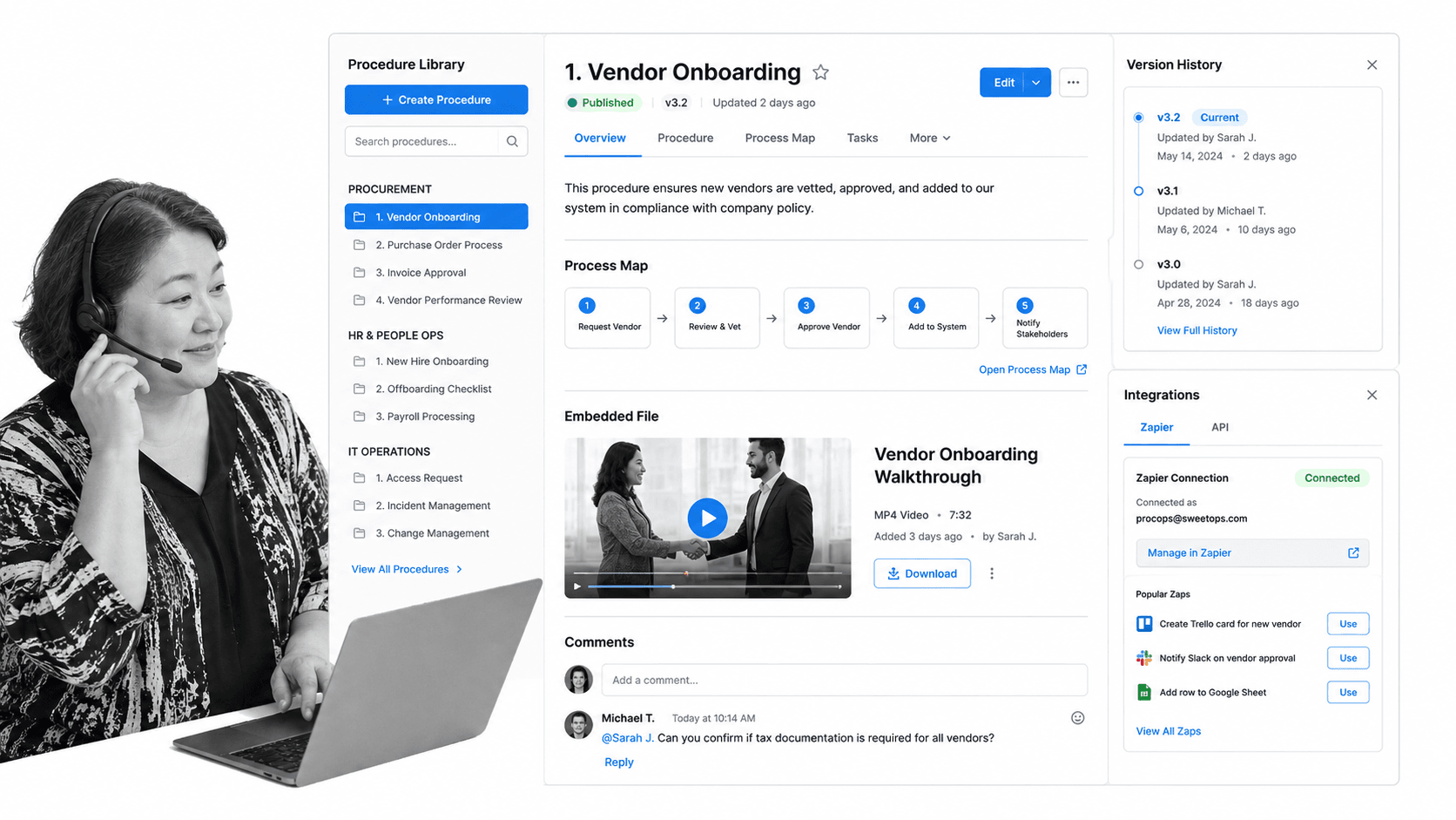 SweetProcess product UI surface for Manifestly alternatives comparison