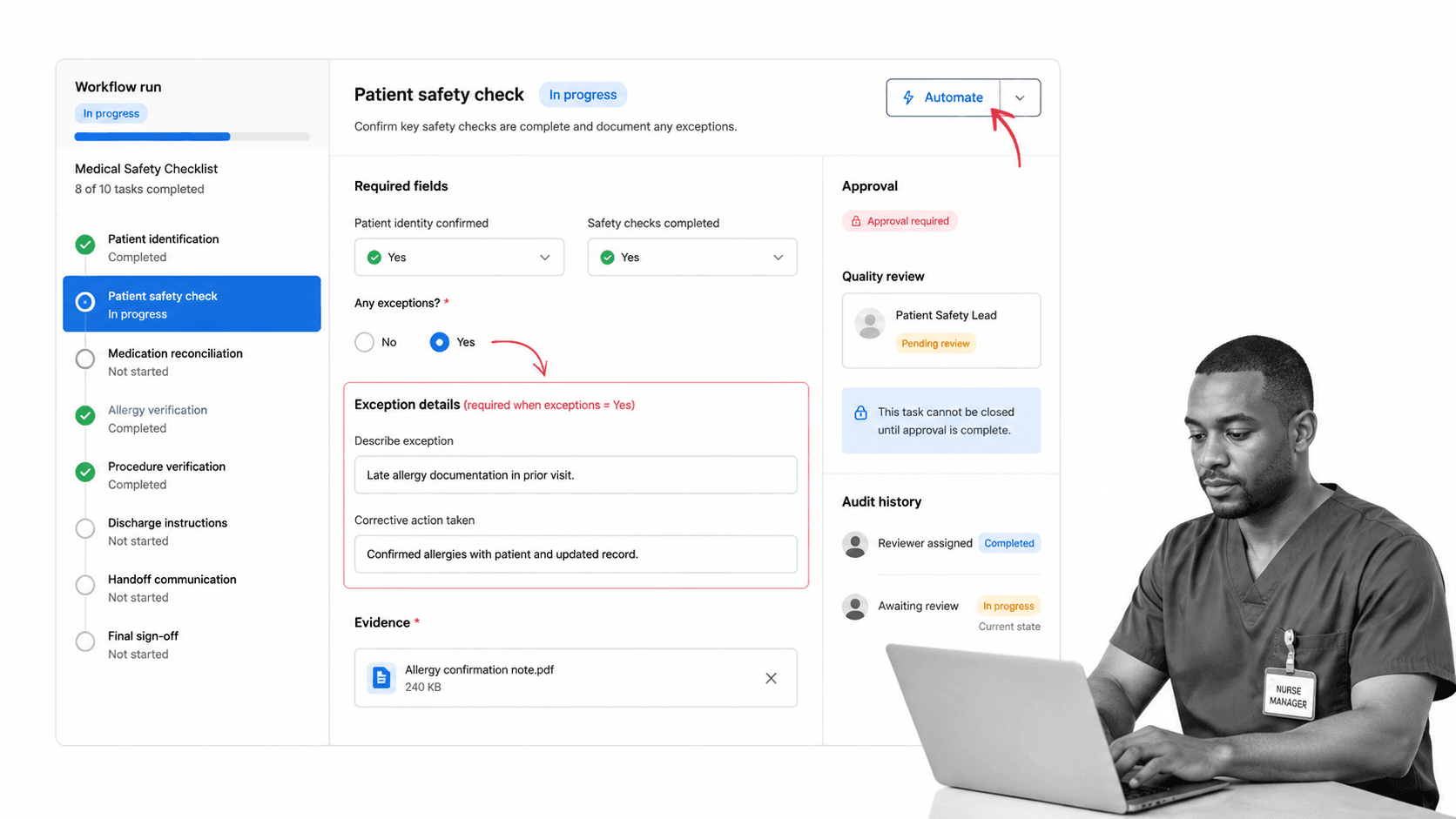 Medical Checklist App