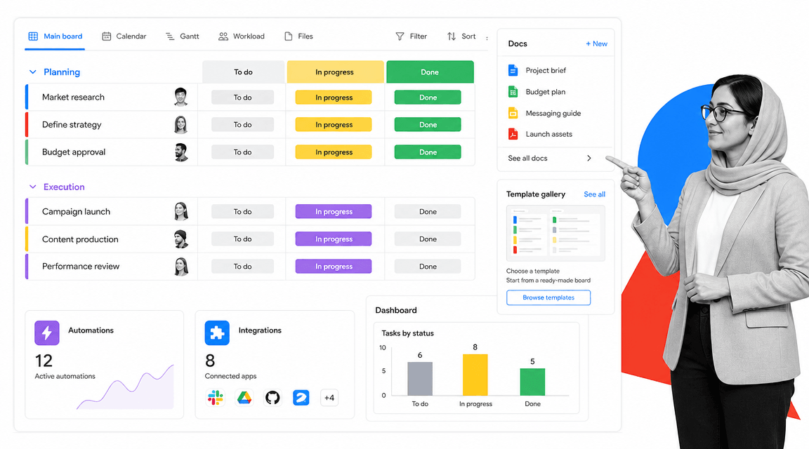 monday.com Notion alternative product UI for visual work management across departments