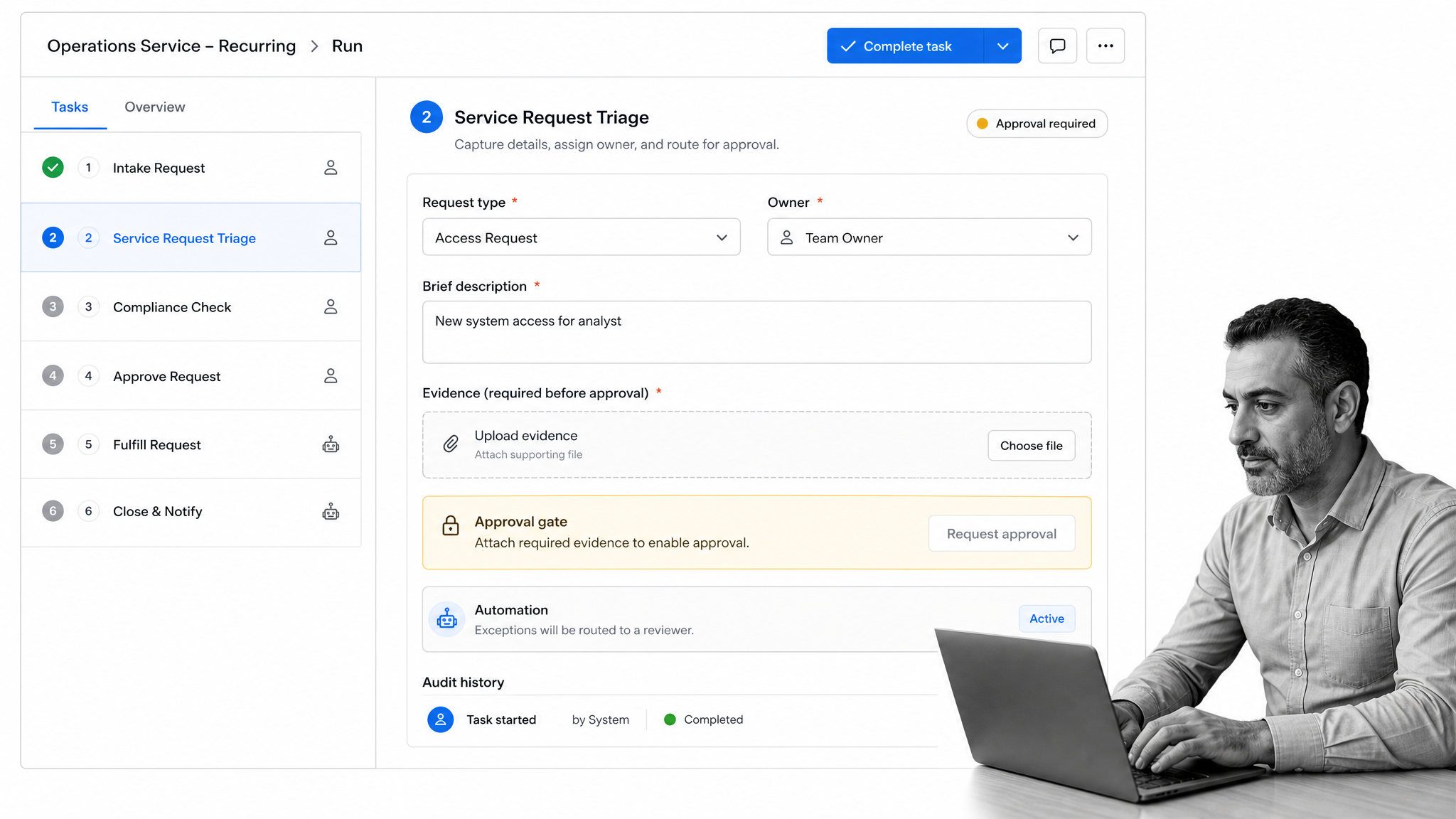 Process Street operations service workflow run