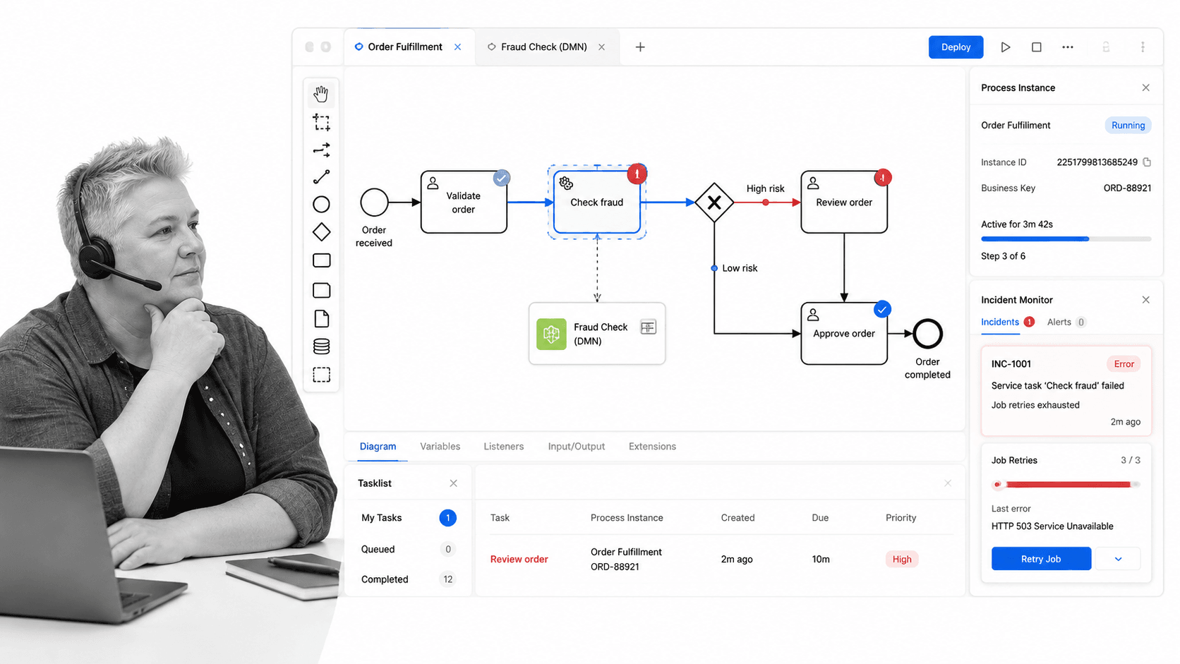 Camunda product UI surface for ProcessMaker alternatives comparison