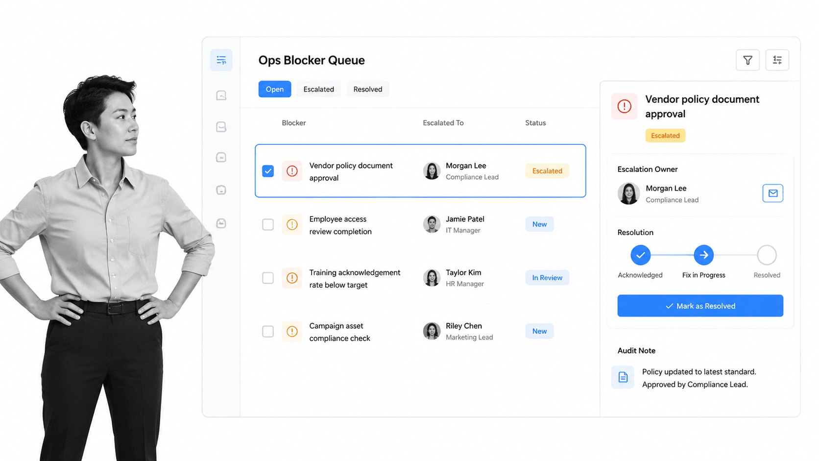 Process Street blocker queue workflow for removing remote team roadblocks