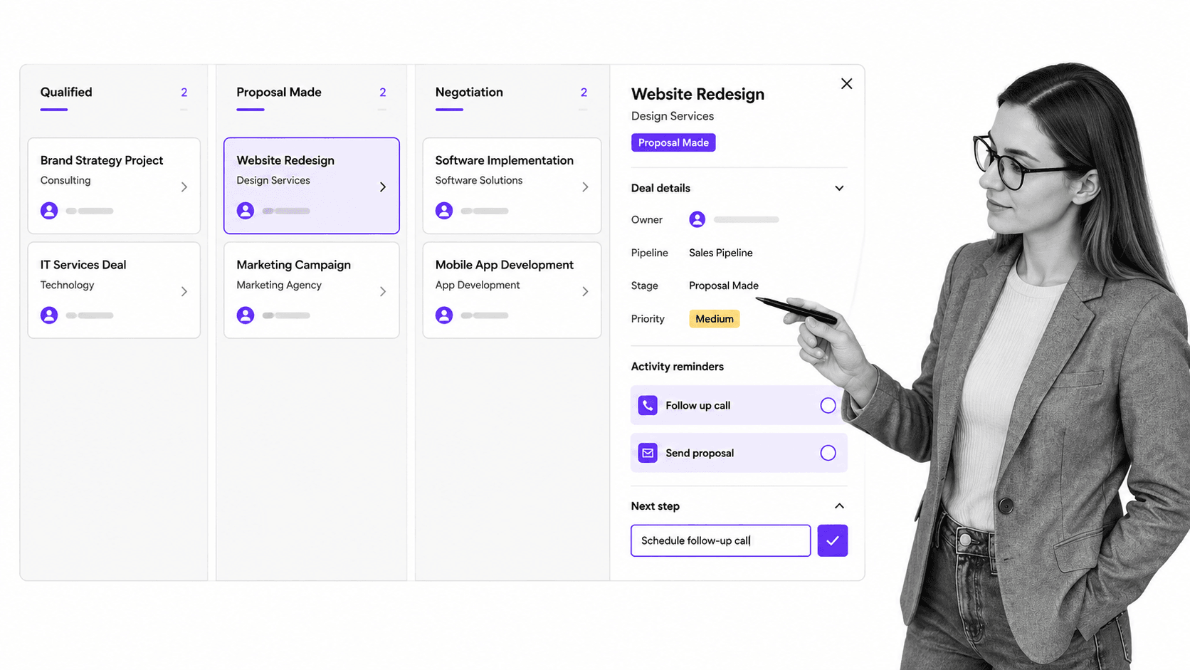Pipedrive sales management tools visual pipeline board