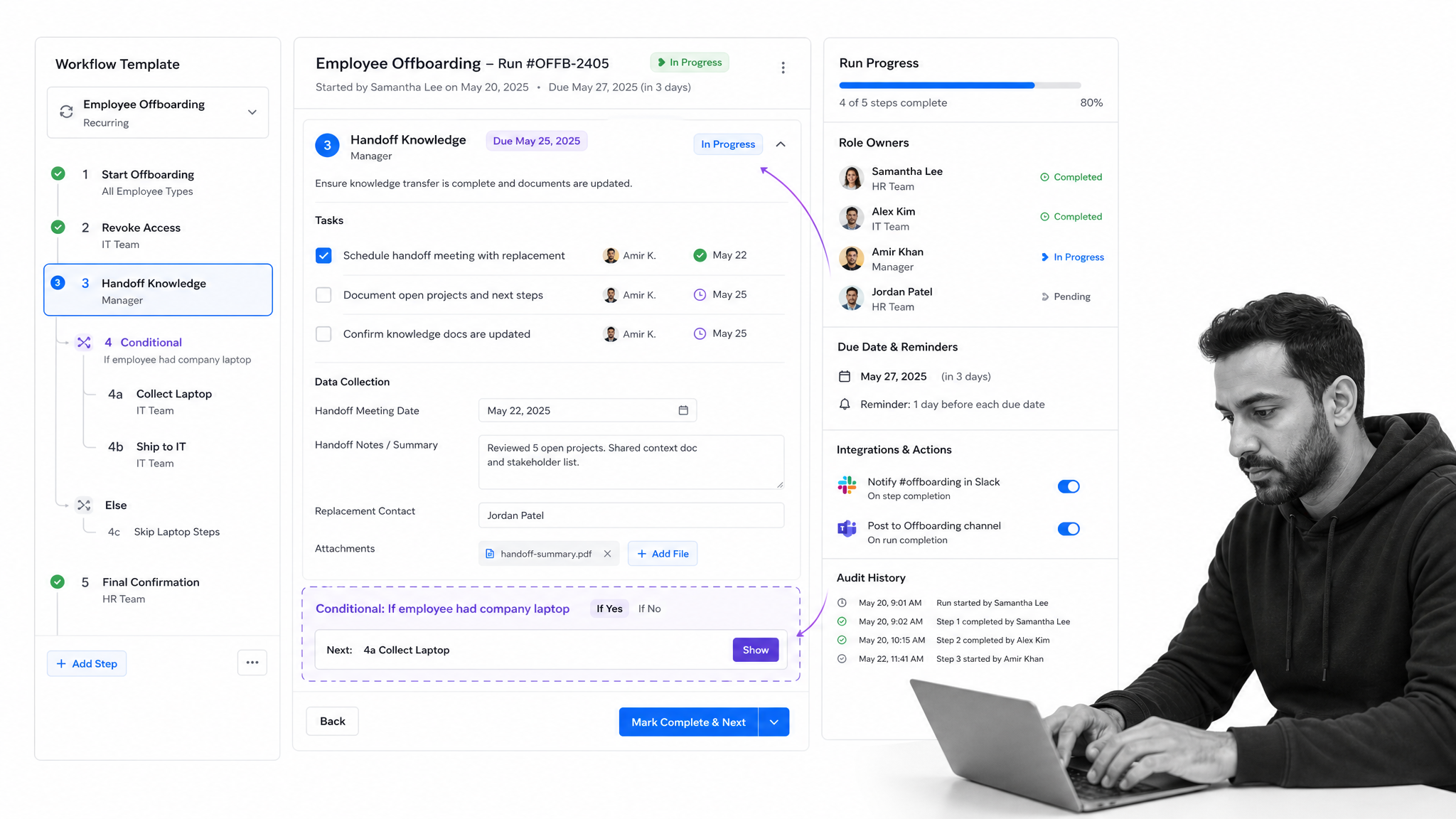 Manifestly product UI surface for Tallyfy alternatives comparison