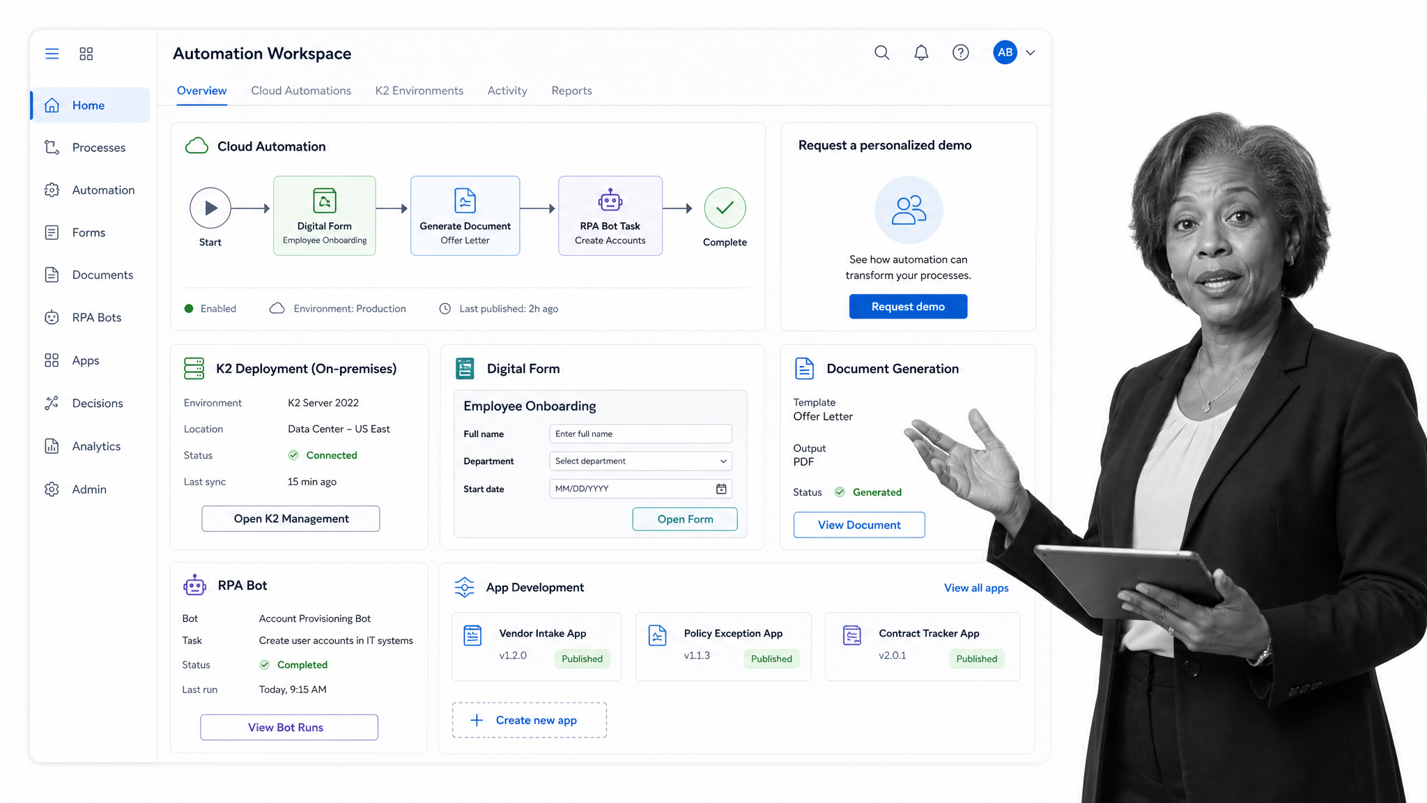 Nintex product UI surface for Tonkean alternatives comparison