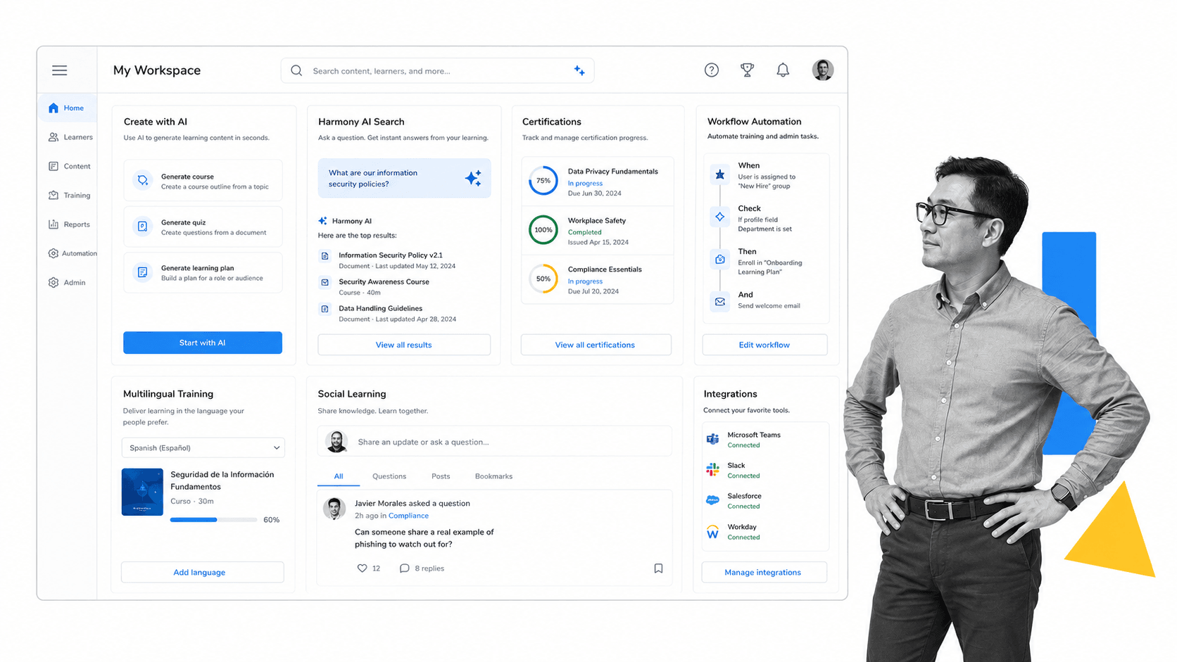 Docebo product UI surface for Trainual alternatives comparison