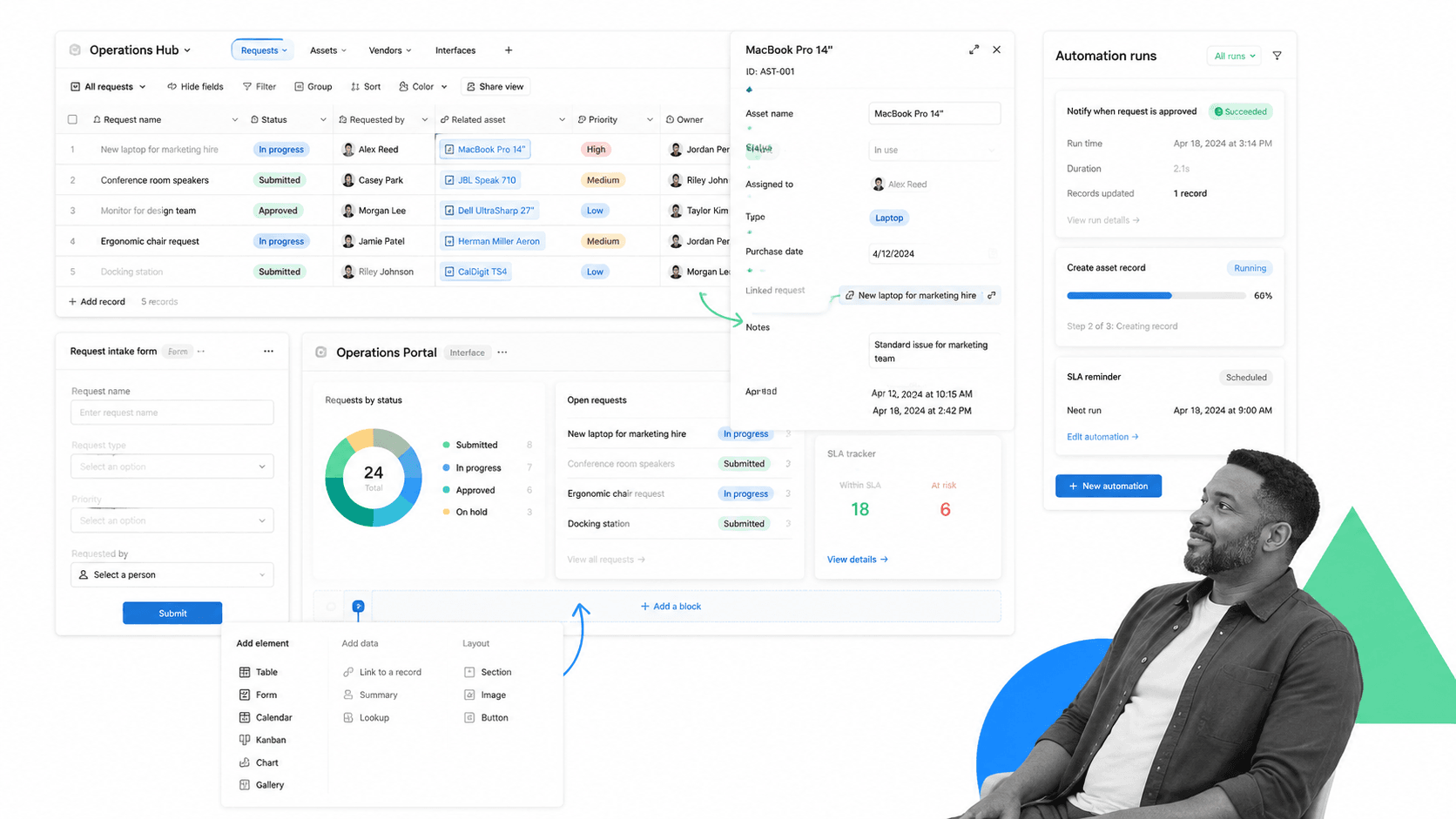 Airtable Trello alternative product UI for database-backed workflows and lightweight apps