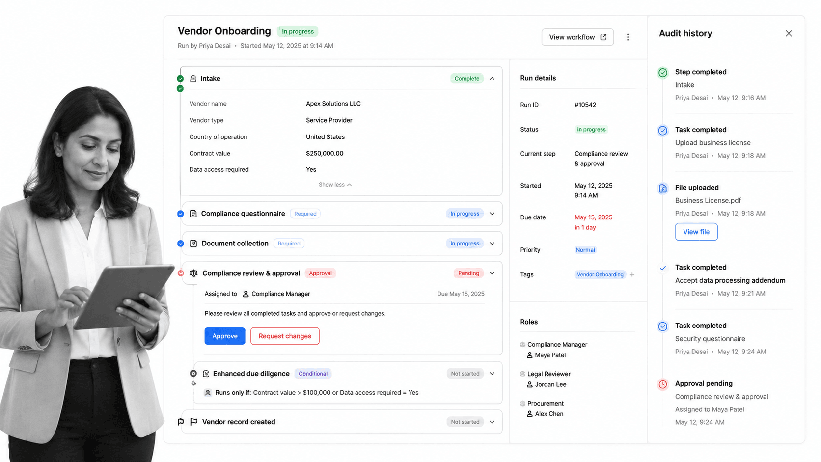 Process Street Typeform alternative product UI for recurring intake, SOP, approval, and compliance workflows