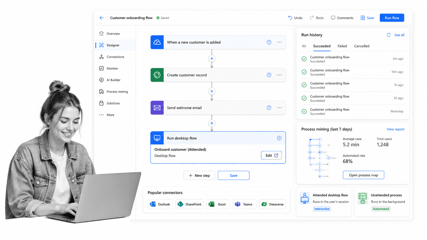 Microsoft Power Automate product UI surface for UiPath alternatives