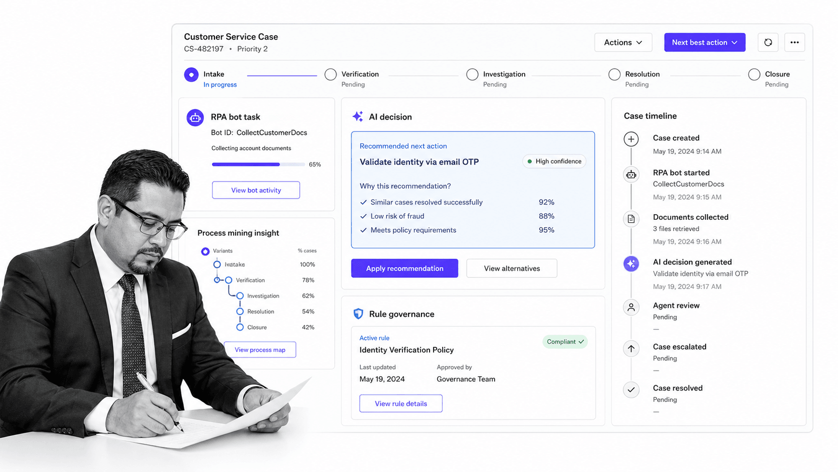 Pega product UI surface for UiPath alternatives
