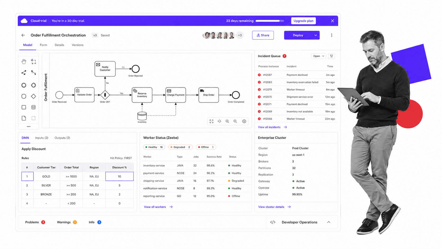 Camunda product UI surface for UiPath alternatives