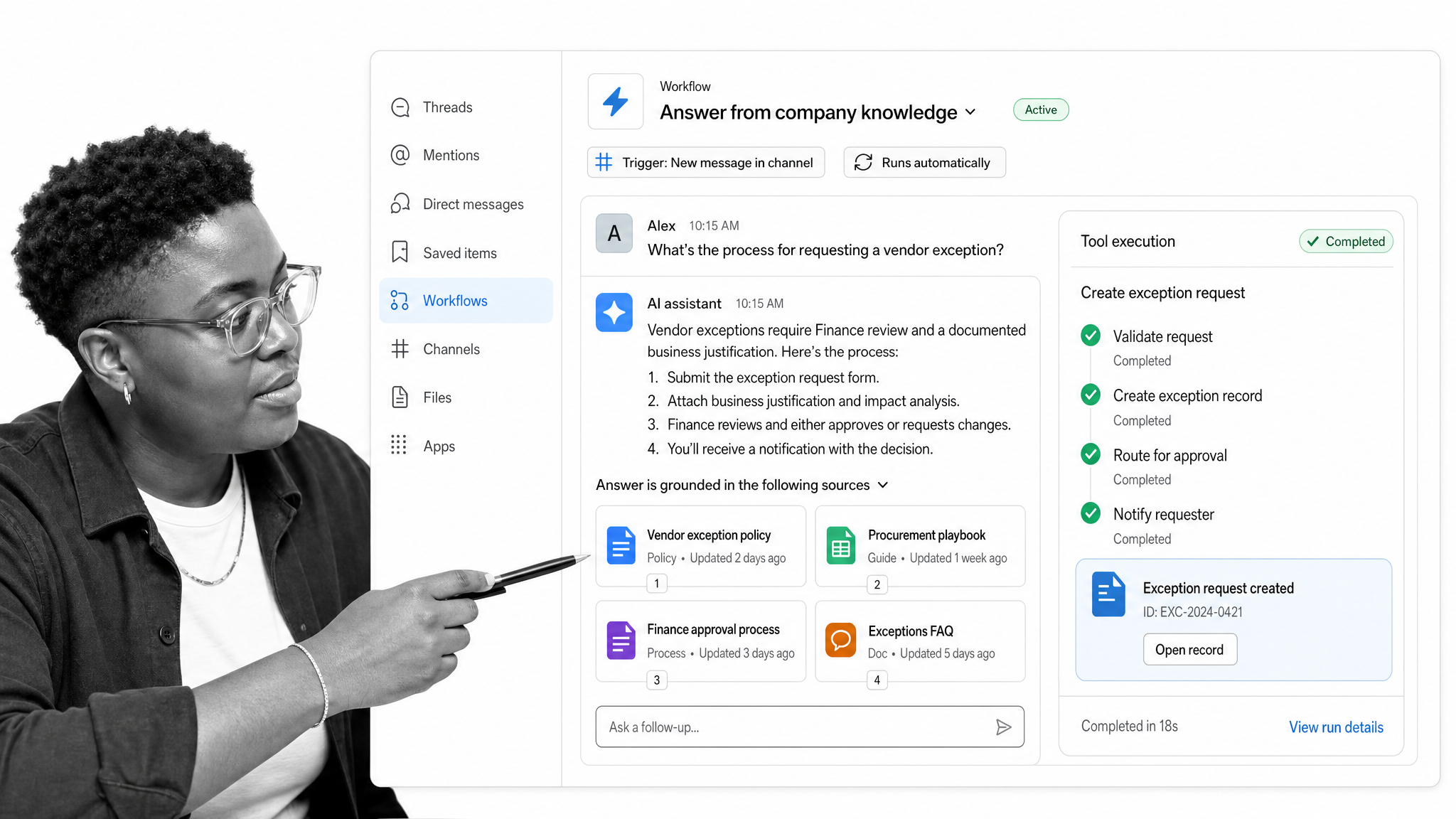 Dust product UI illustration for a Viktor alternatives comparison