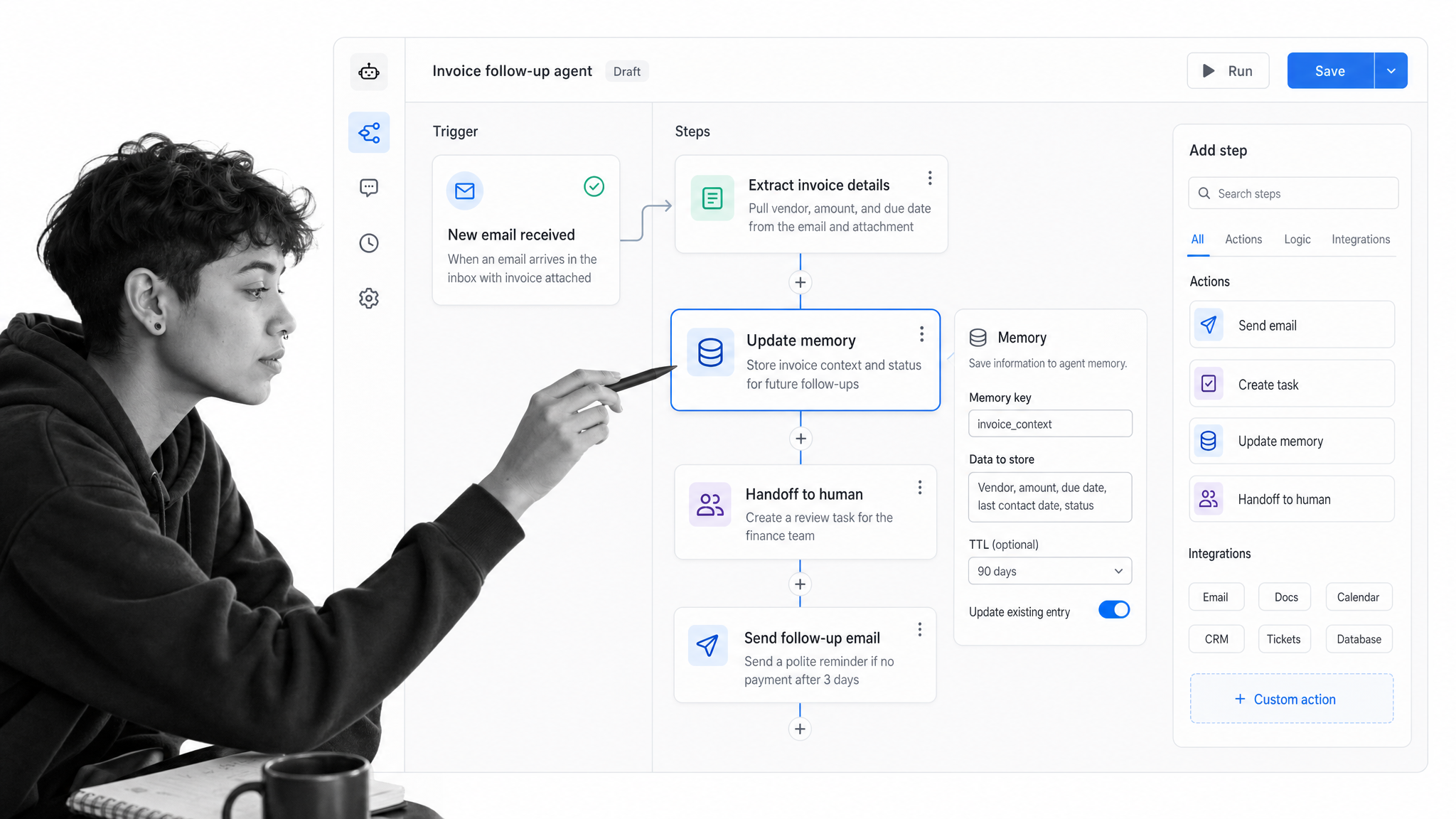 Lindy product UI illustration for a Viktor alternatives comparison