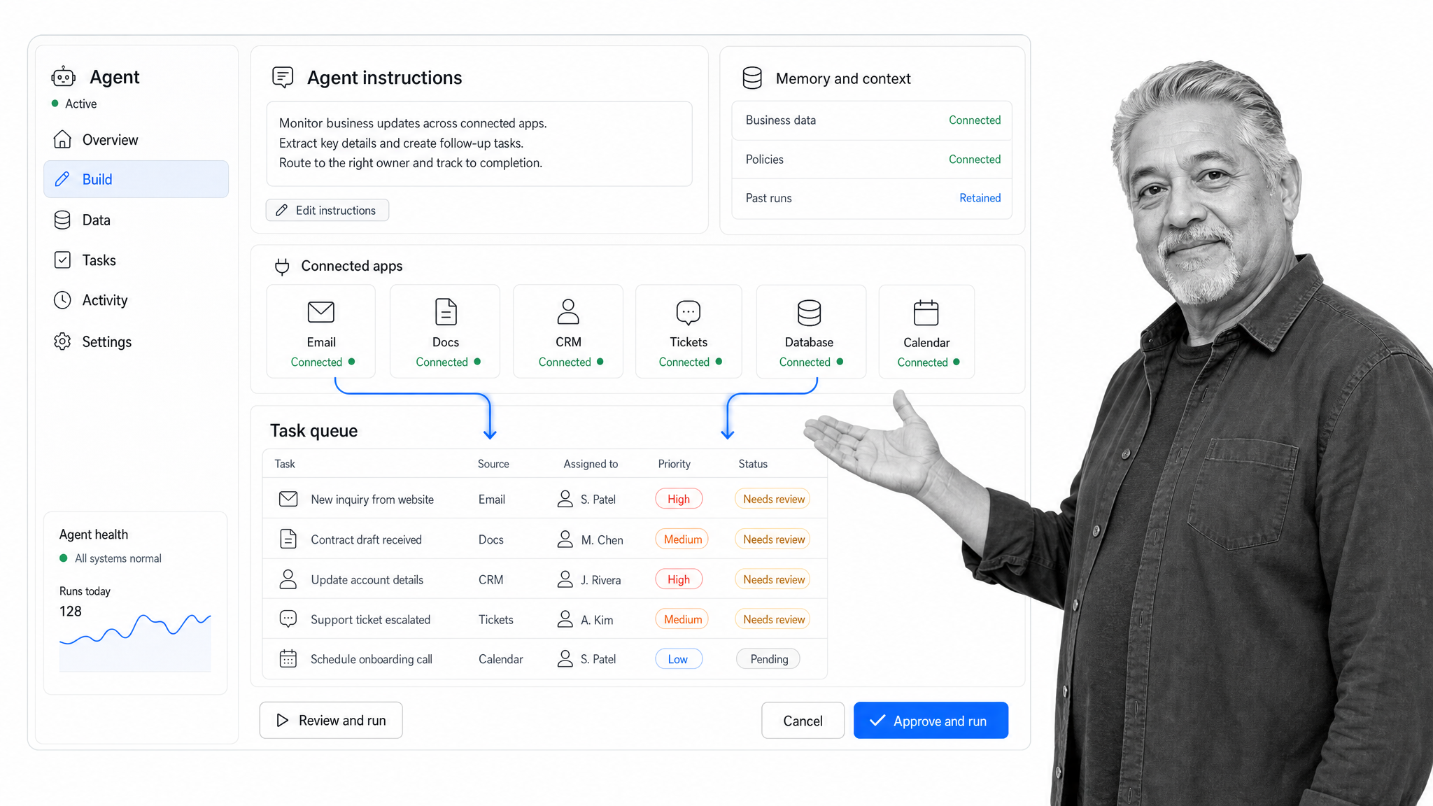 Zapier Agents product UI illustration for a Viktor alternatives comparison