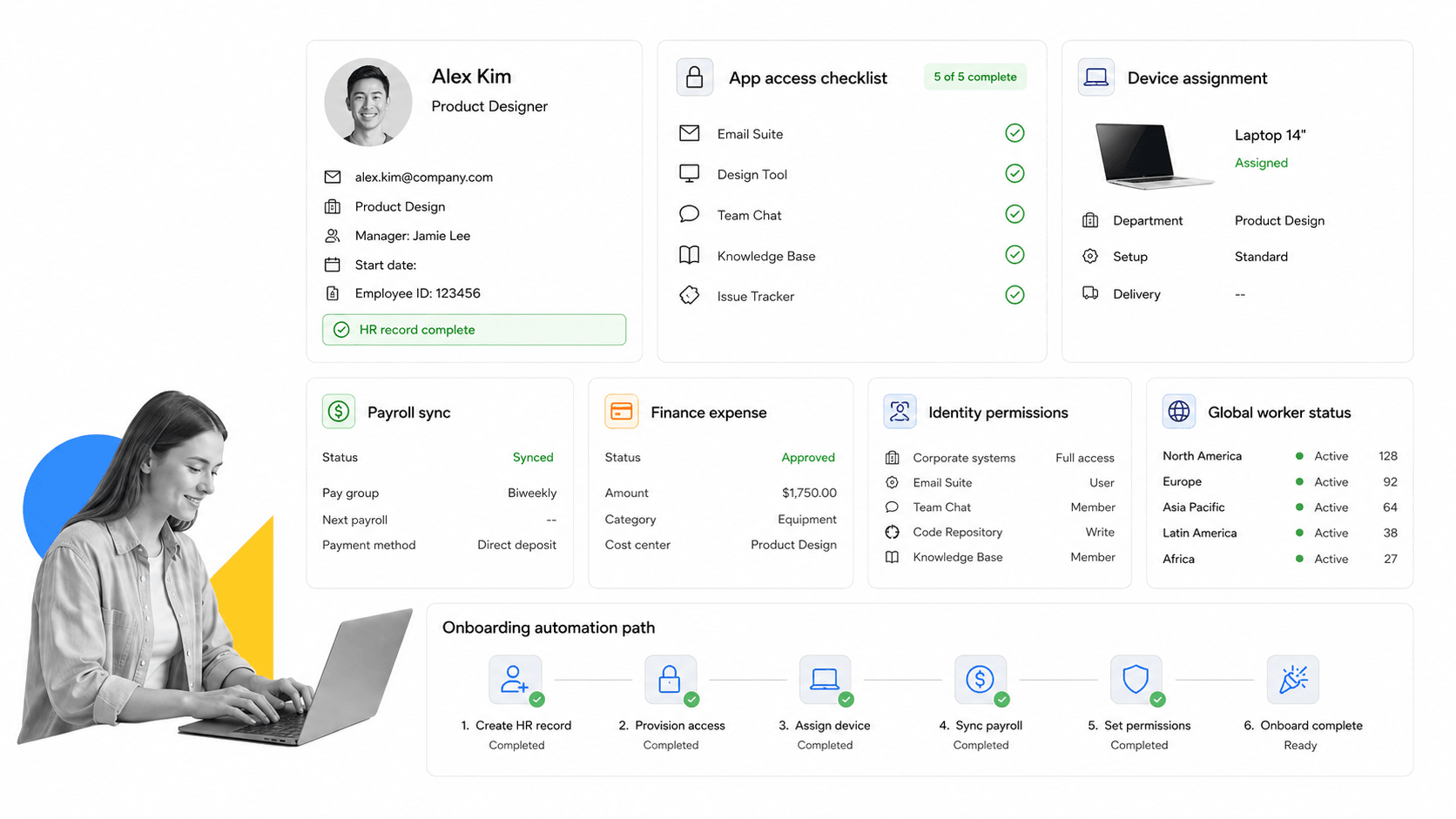 Rippling Workday alternative product UI for companies connecting HR, IT, finance, payroll, global hiring, apps, and devices