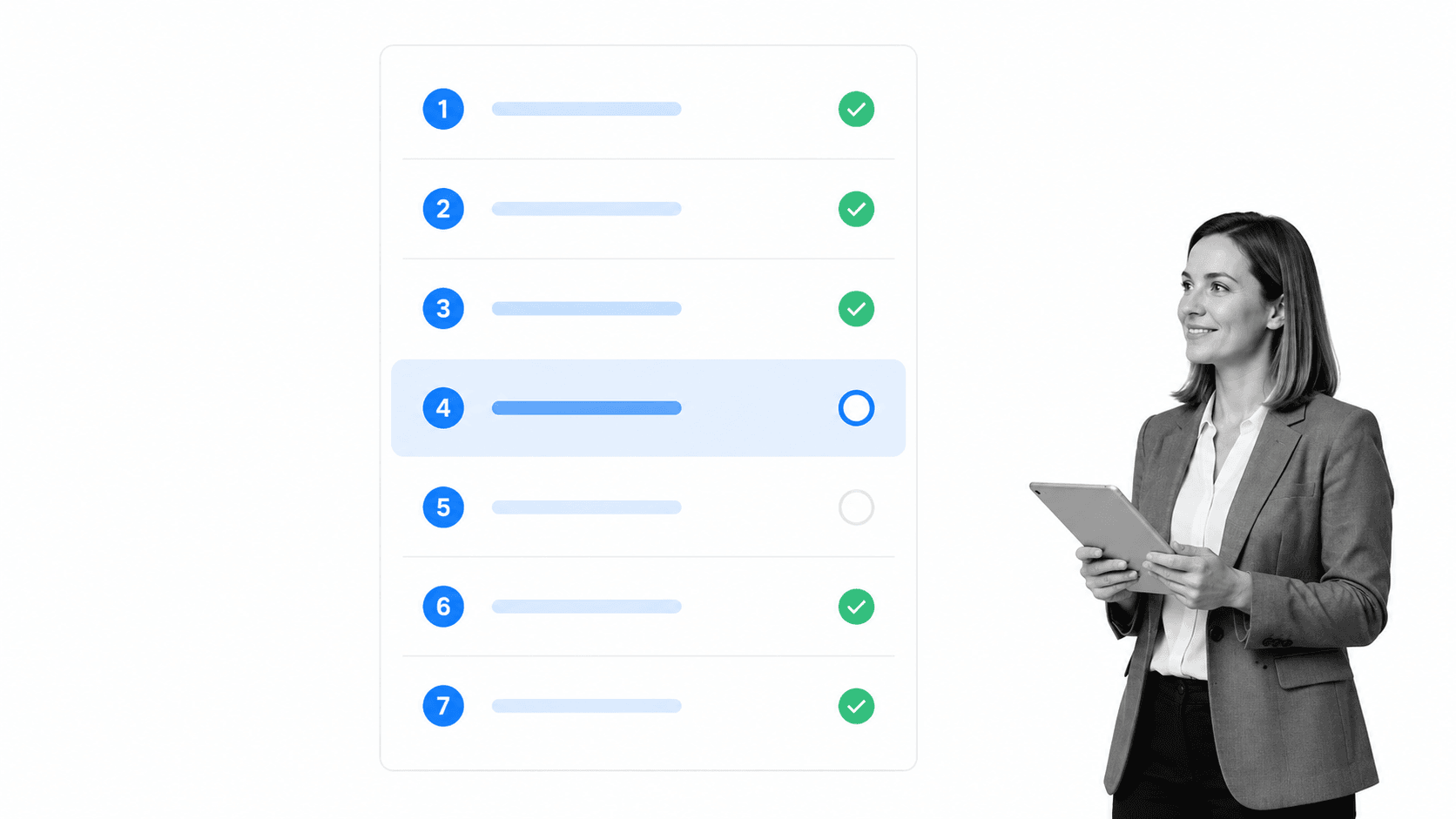 The seven ISO 9001 management-system clauses, from Context of the Organization through Improvement, shown as an auditable control checklist.