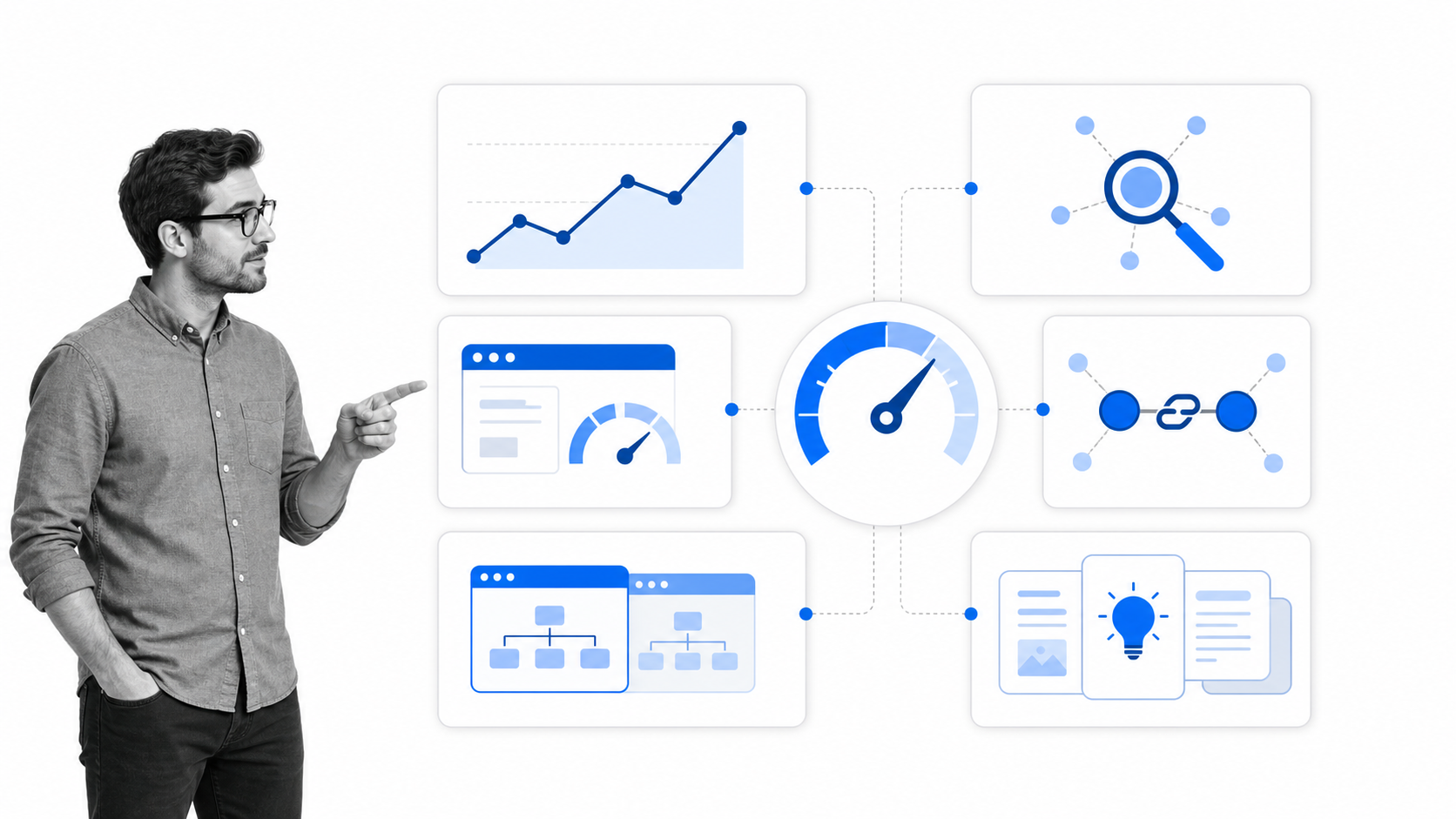 Six-part SEO tool evaluation framework with an analyst