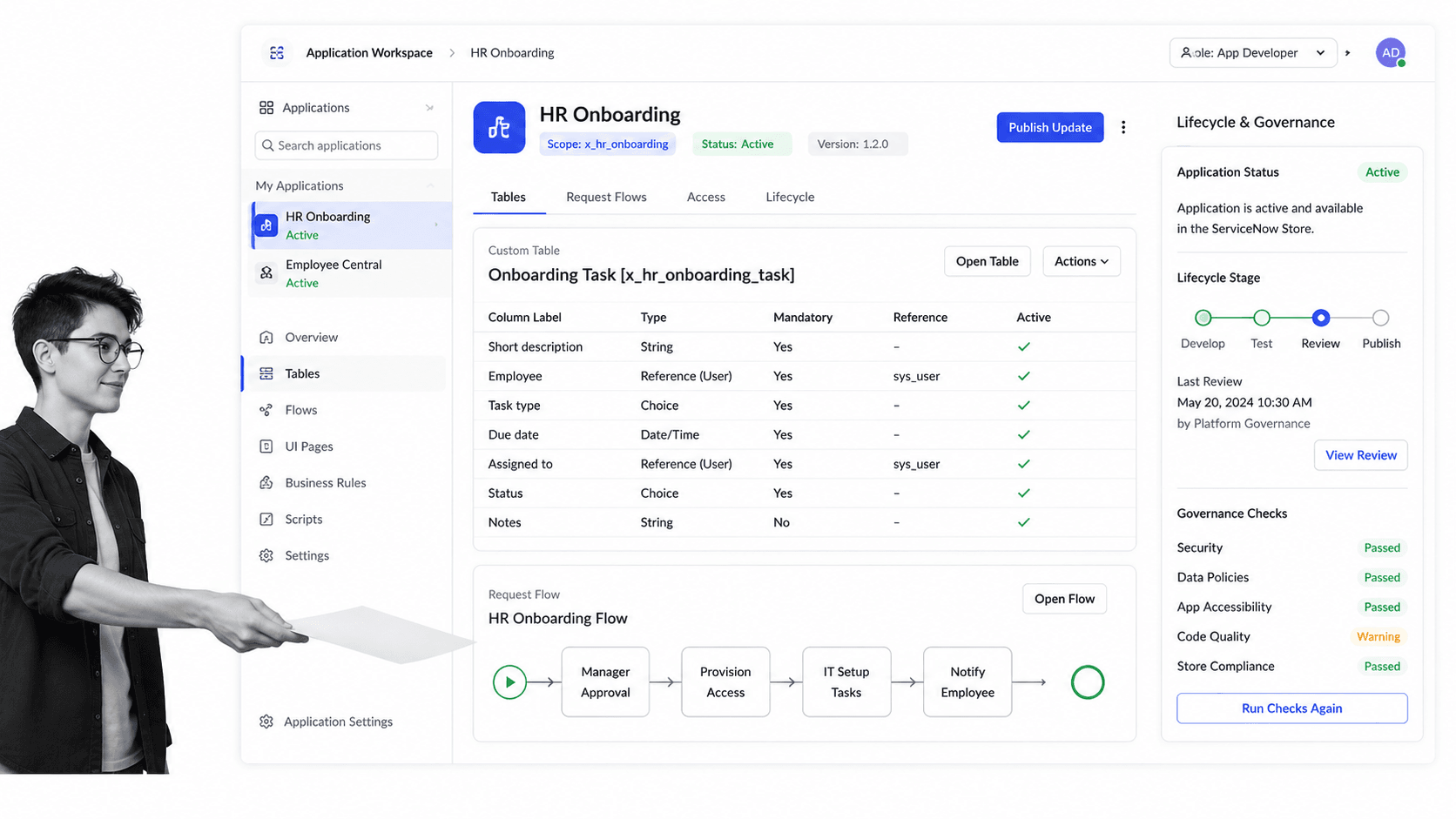 ServiceNow App Engine product interface as a Appian alternative for low-code workflow applications inside the ServiceNow estate
