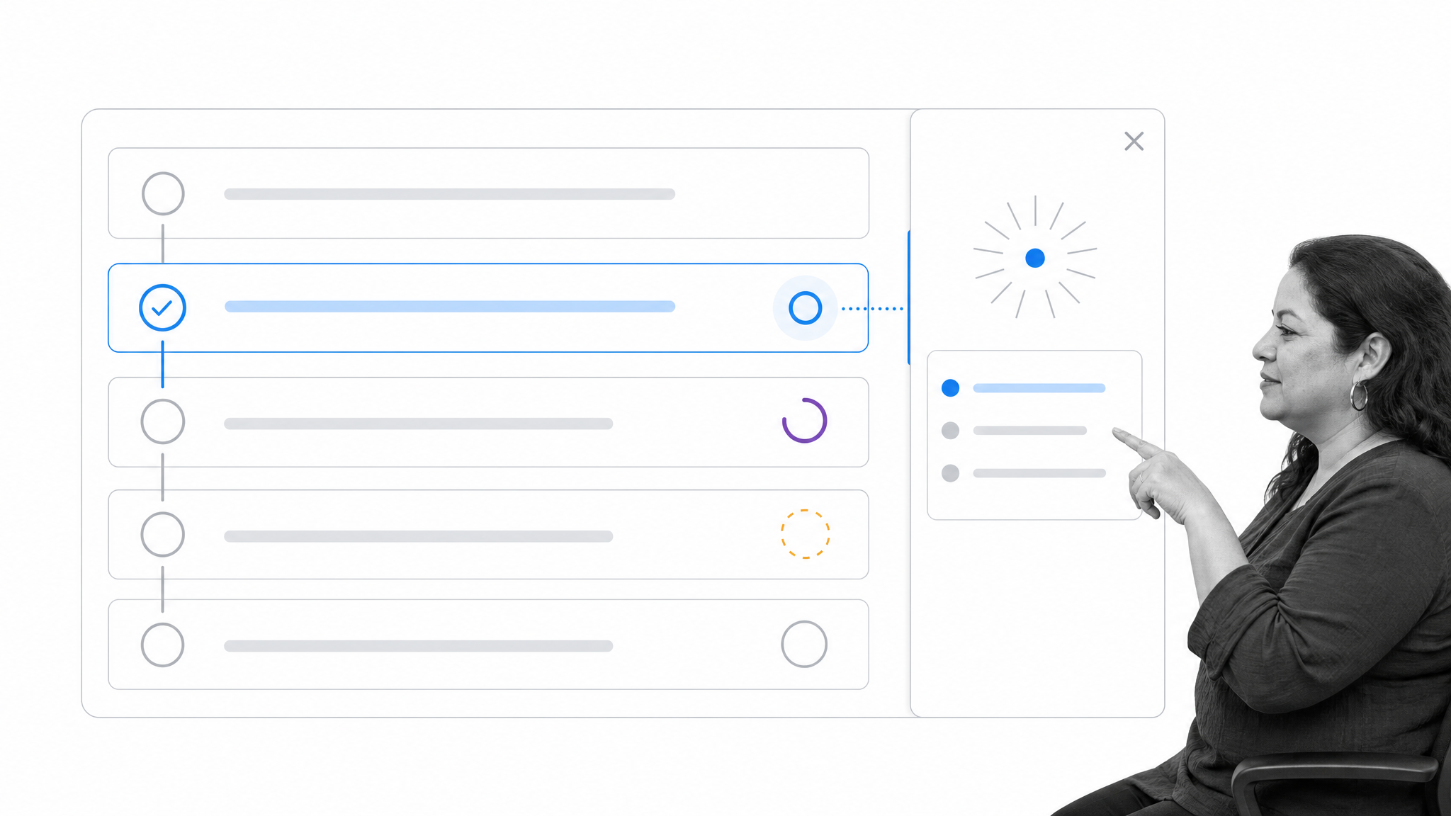 Contextual onboarding workflow guiding a new team member