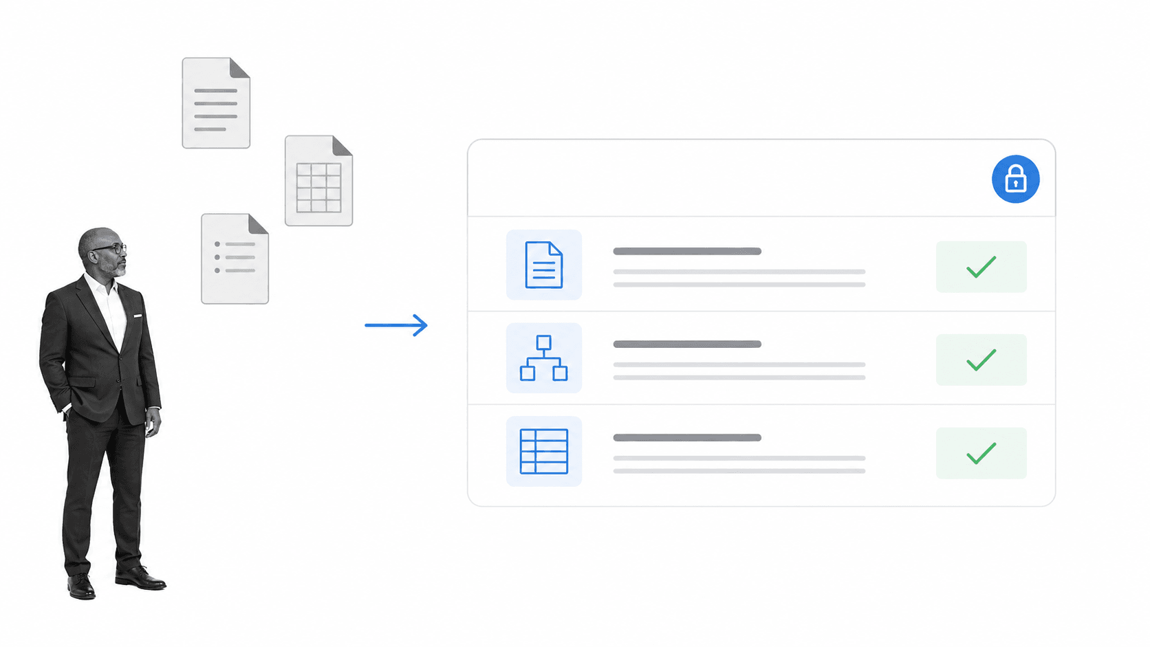 Administrator consolidating local files into a permissioned source of truth