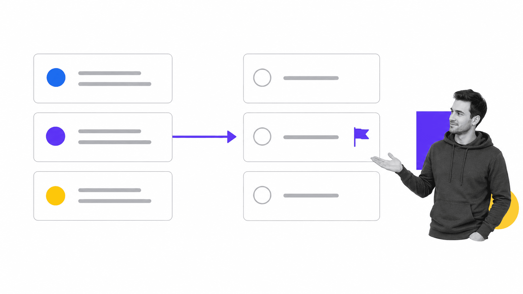 Analyst routing a shared work item into a prioritized personal task