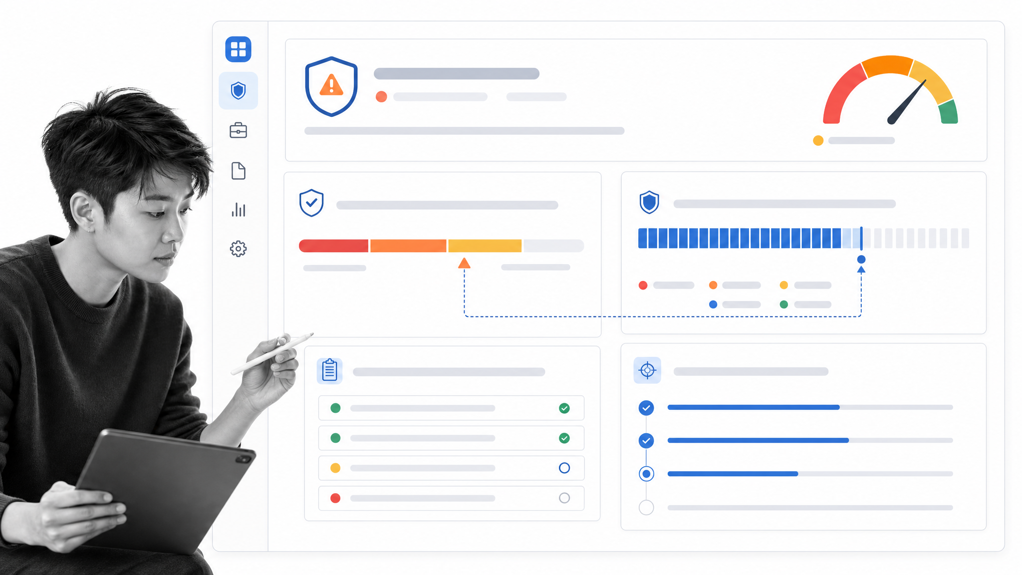 AuditBoard IT risk dashboard with threat score, treatment plan, control strength, and mitigation status