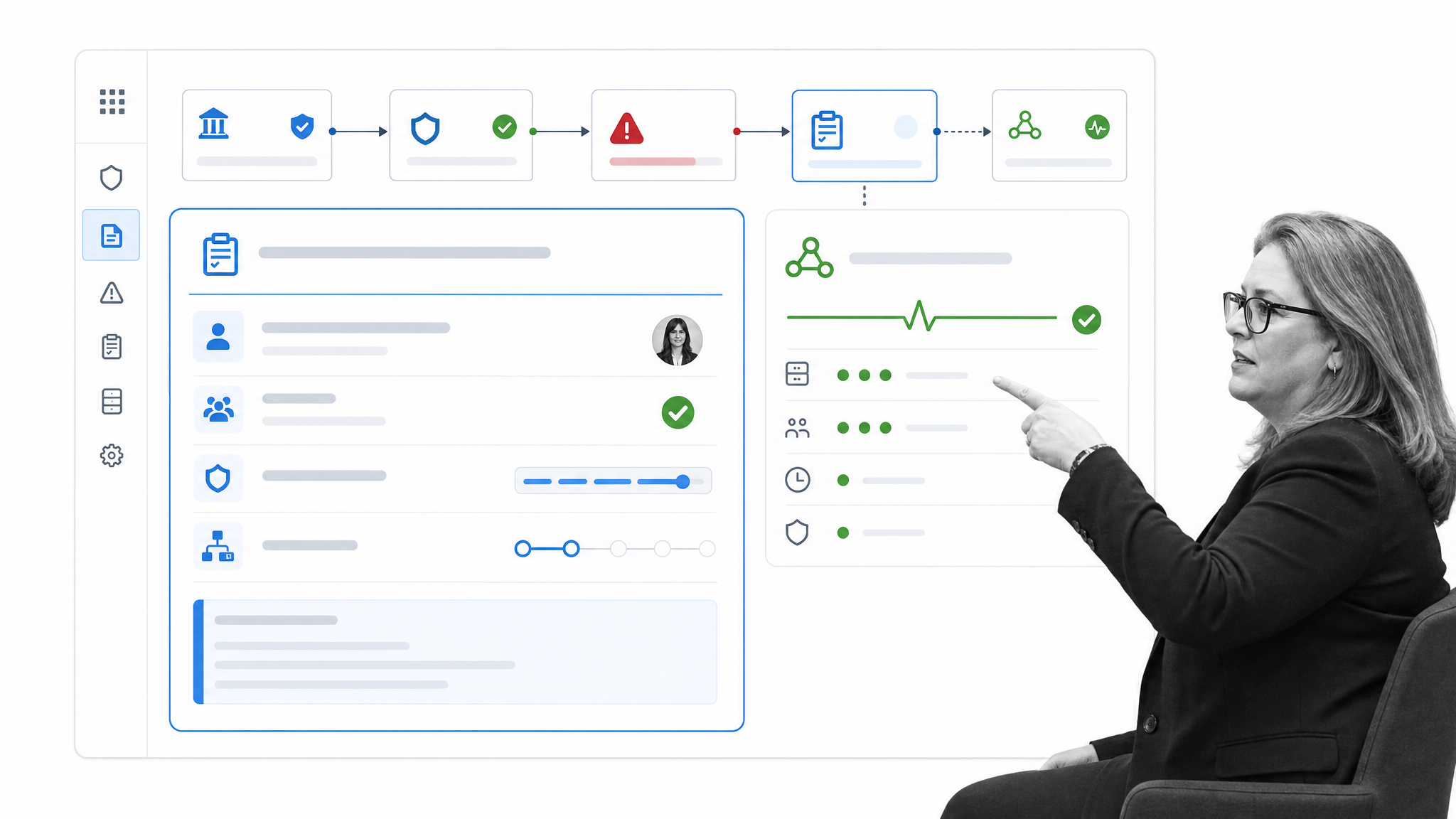 ServiceNow Integrated Risk Management workspace connecting controls, issues, remediation, and critical services