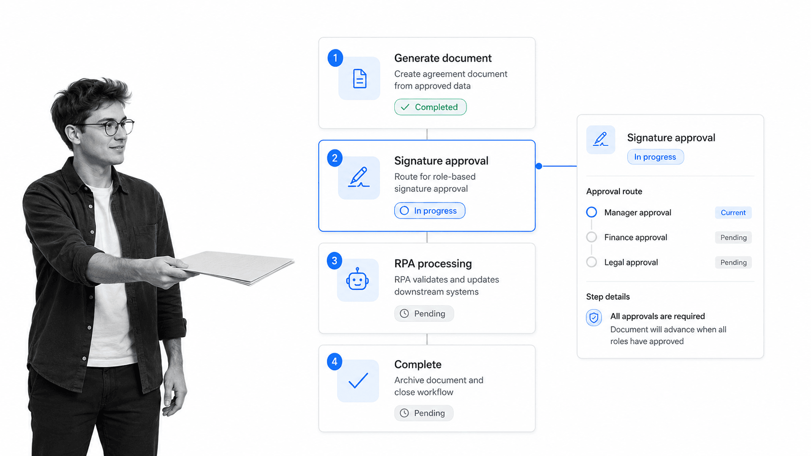 Nintex product interface as a Bizagi alternative for broad enterprise workflow, document, form, and RPA automation