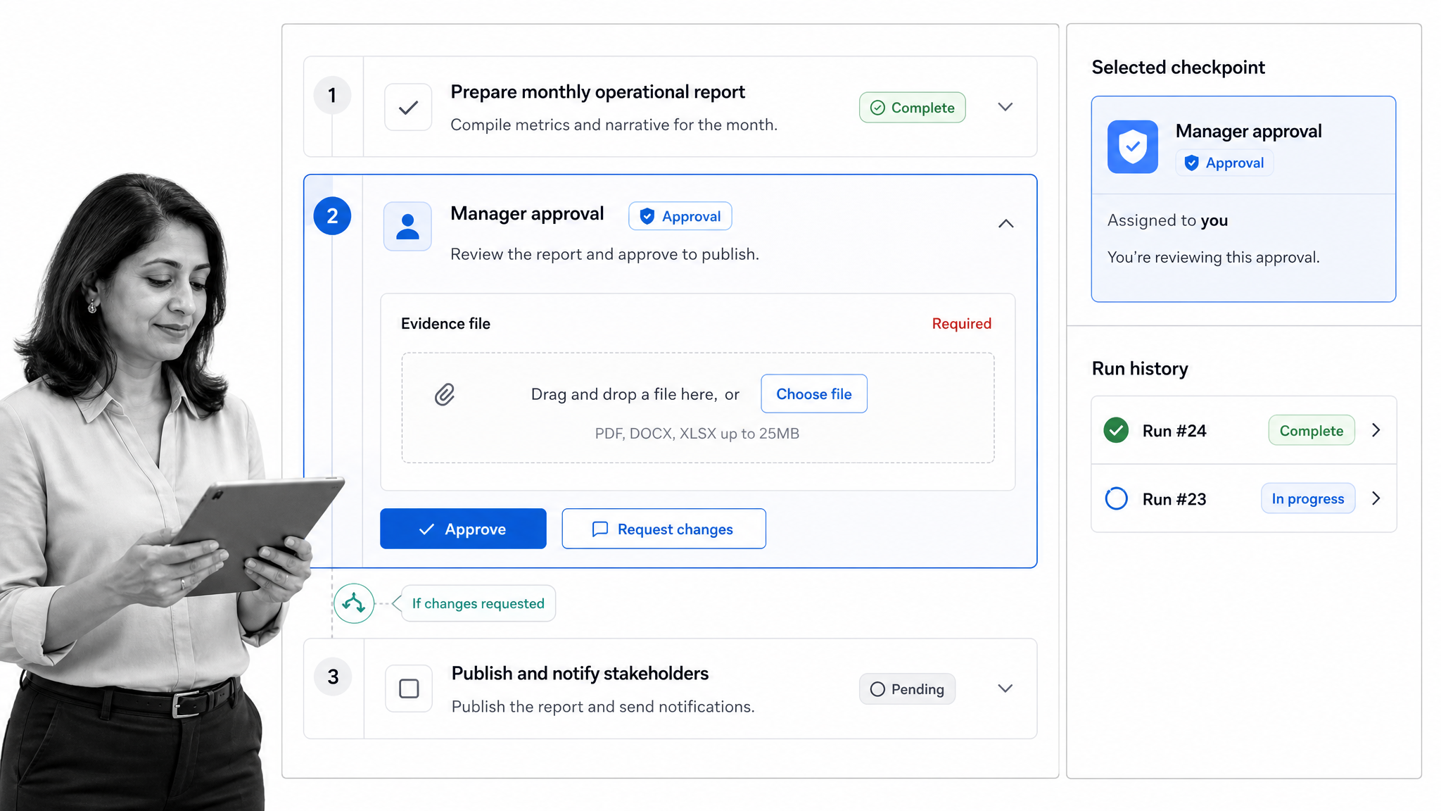 Process Street product interface as a Bizagi alternative for enforceable, trackable recurring SOP and operational workflows