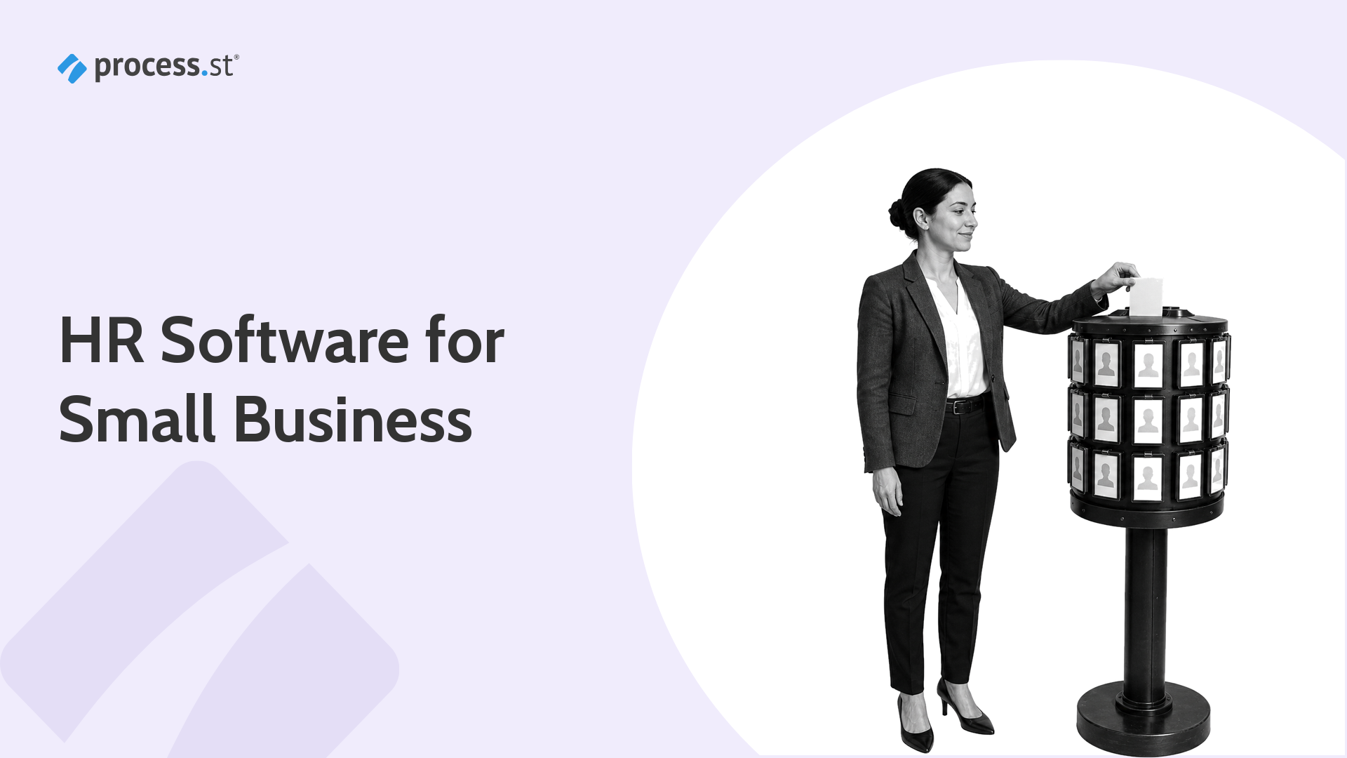 HR software for small business hero with a people operations manager organizing employee records