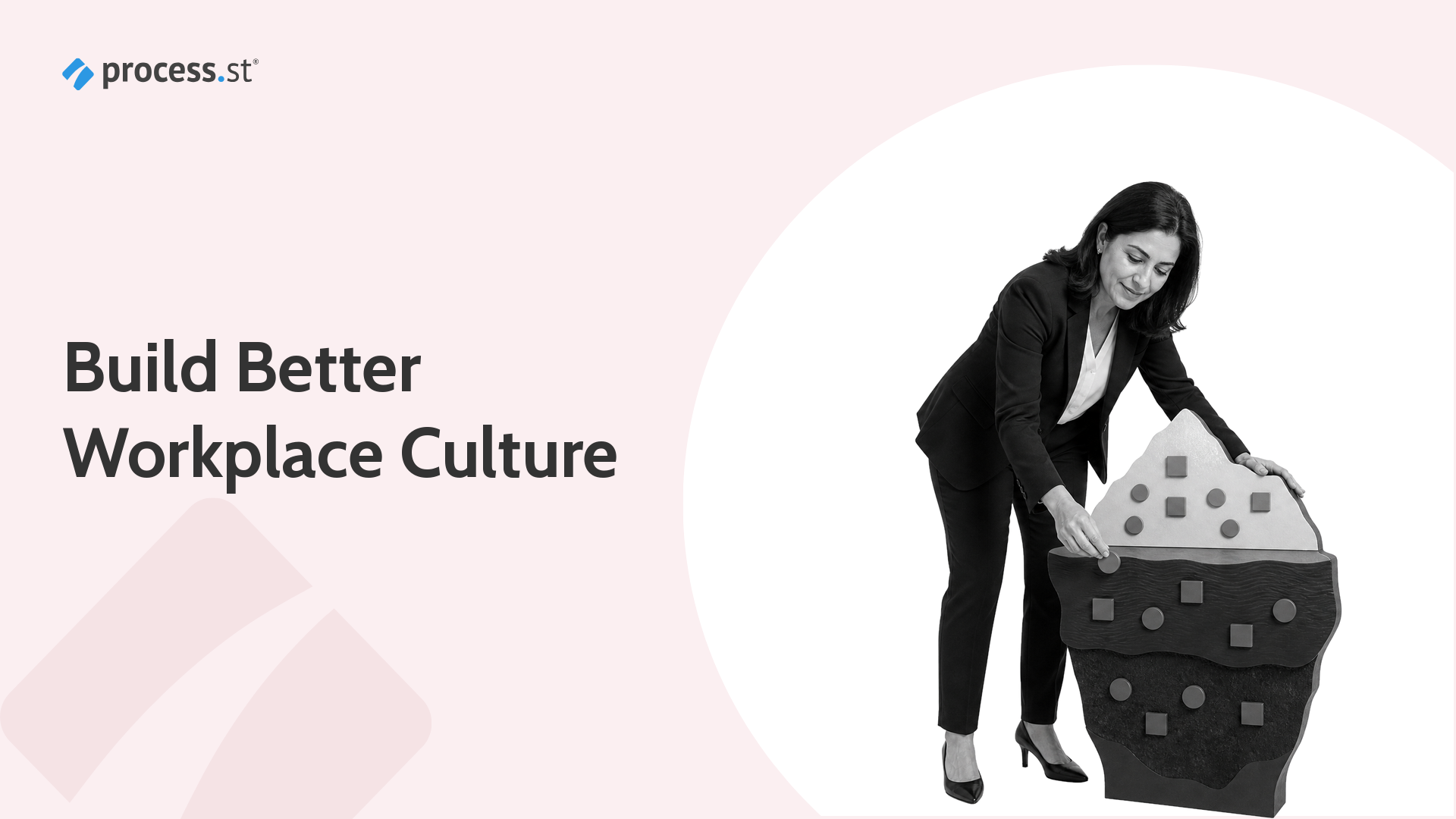Black-and-white people operations leader using an iceberg model to show visible behaviors and hidden values in workplace culture.