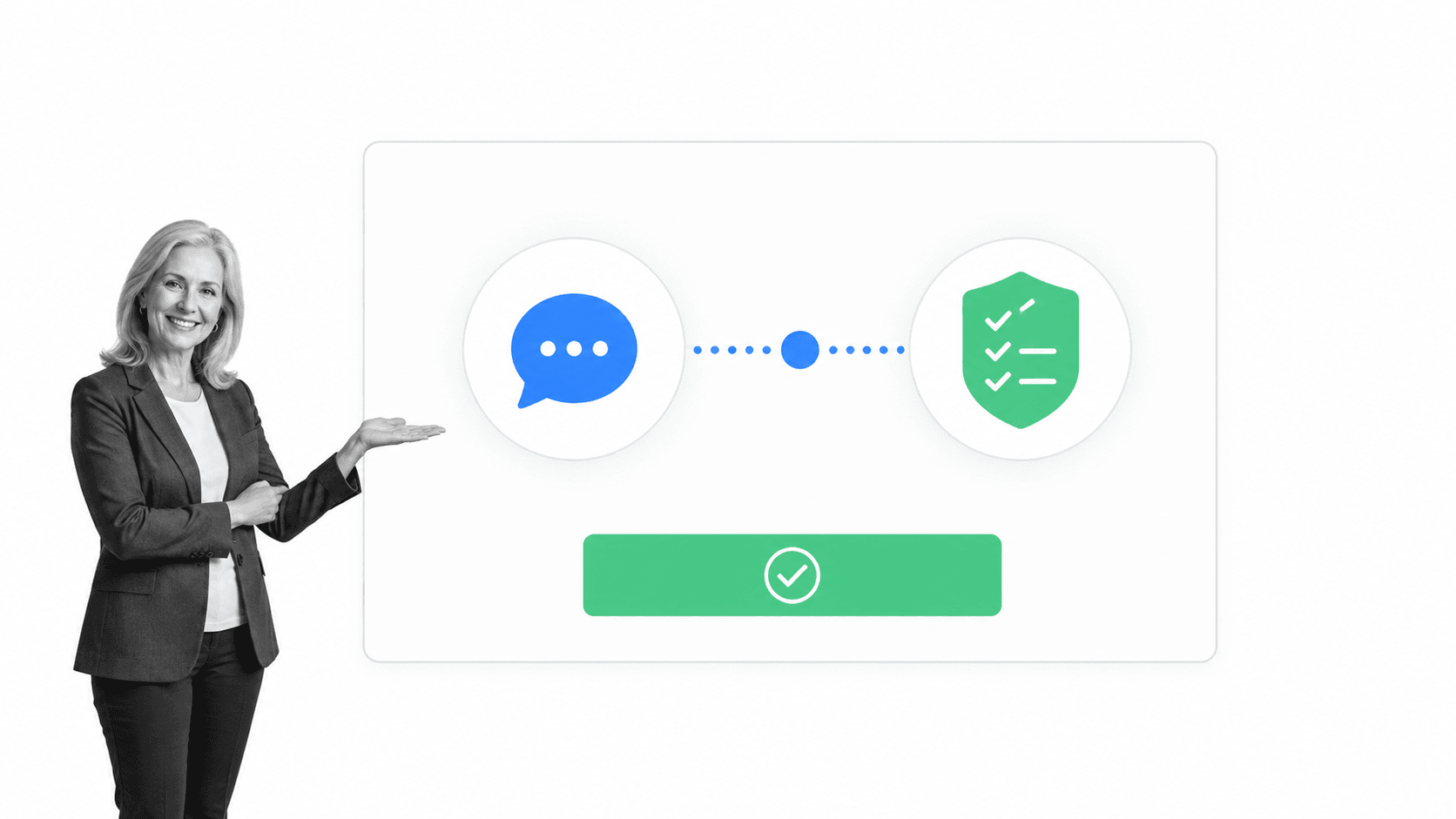 A secure authorization panel connecting workplace chat and governed workflows